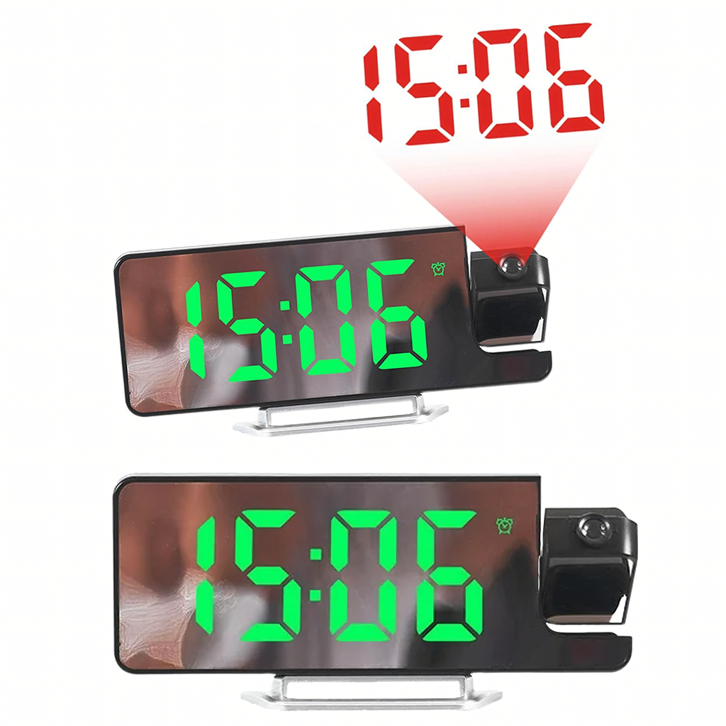 Elektrooniline LED digitaalne äratuskell laserprojektoriga ja temperatuurinäidikuga