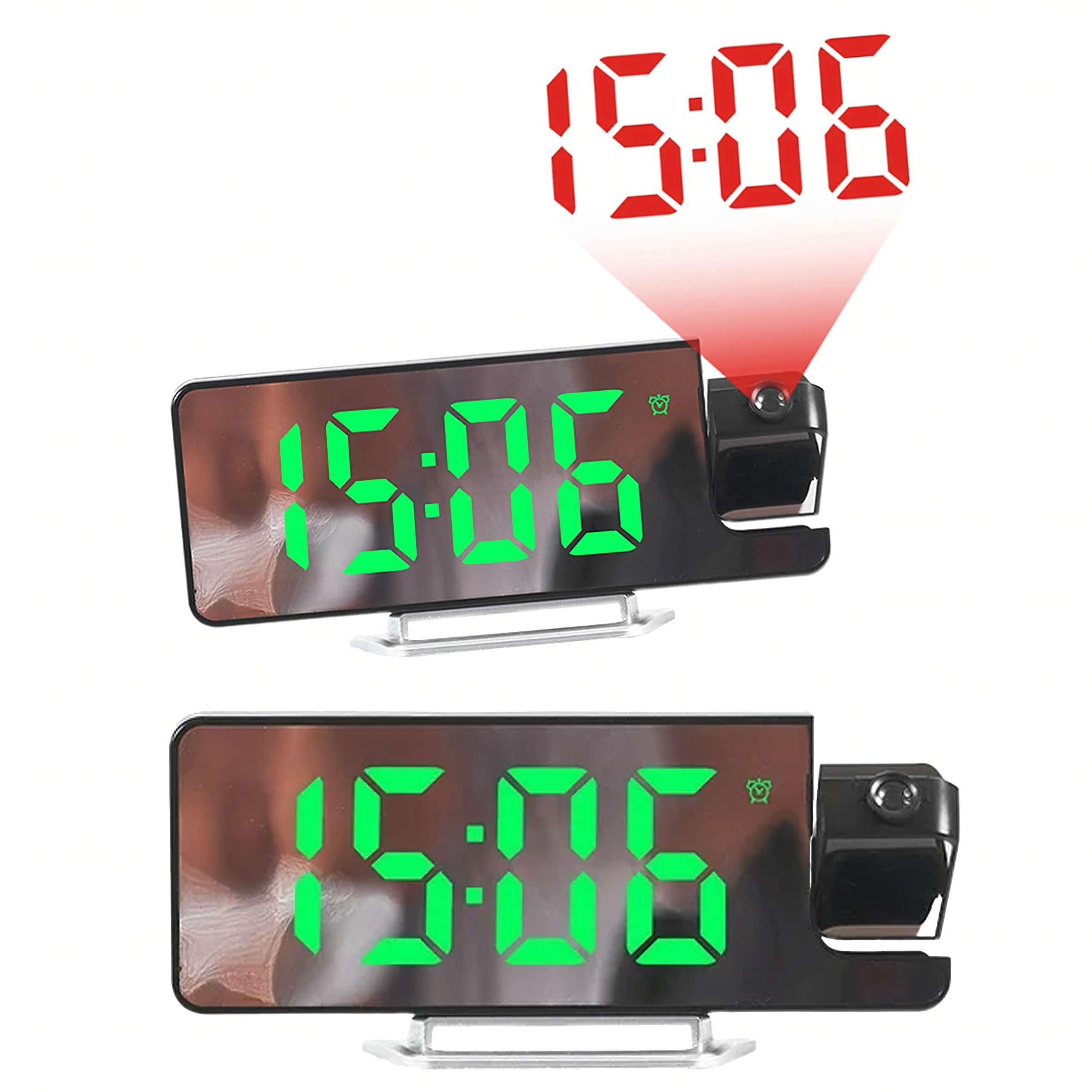 Elektrooniline LED digitaalne äratuskell laserprojektoriga ja temperatuurinäidikuga