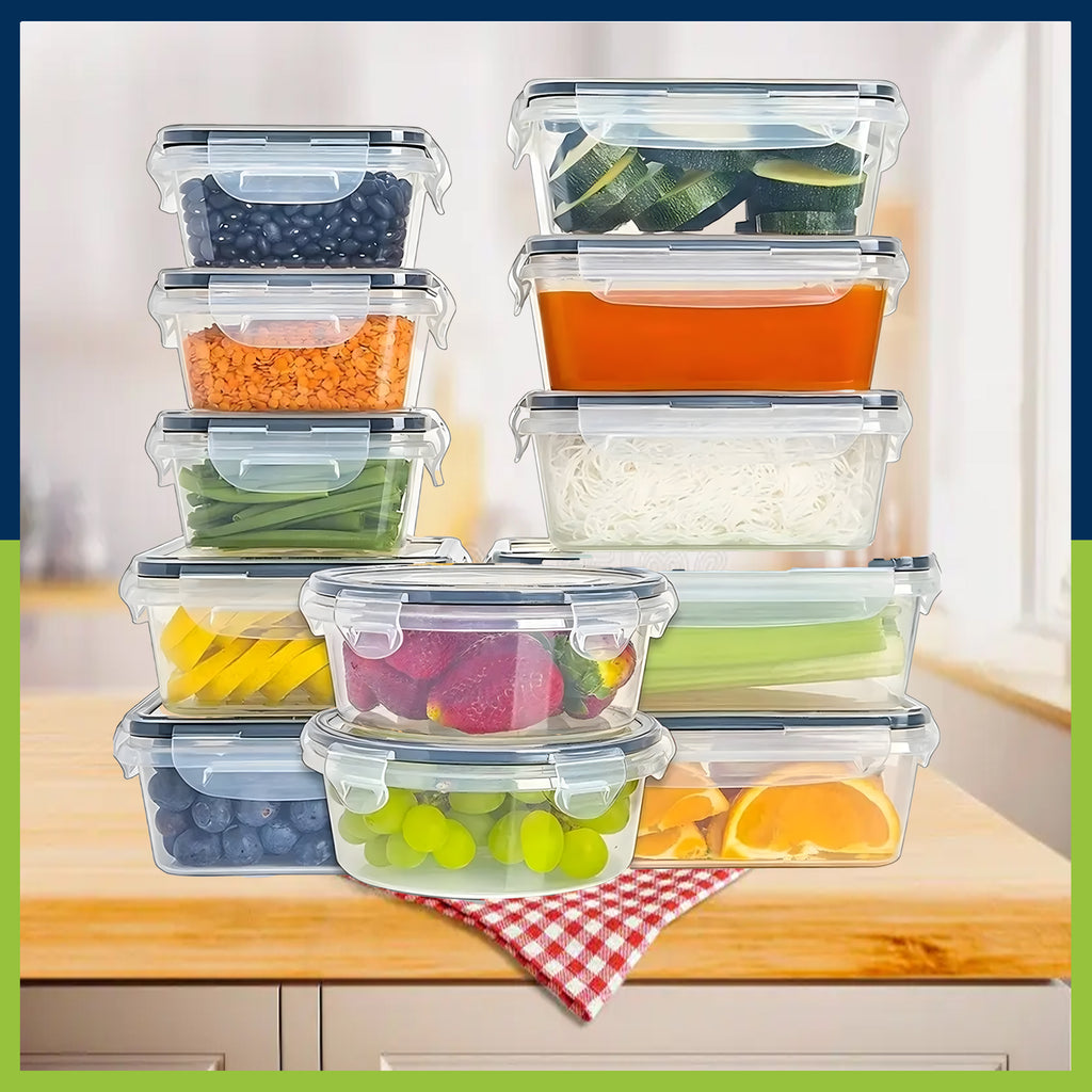 12x Lunchbox Lunch Box Food Boxes Plastic Containers Set
