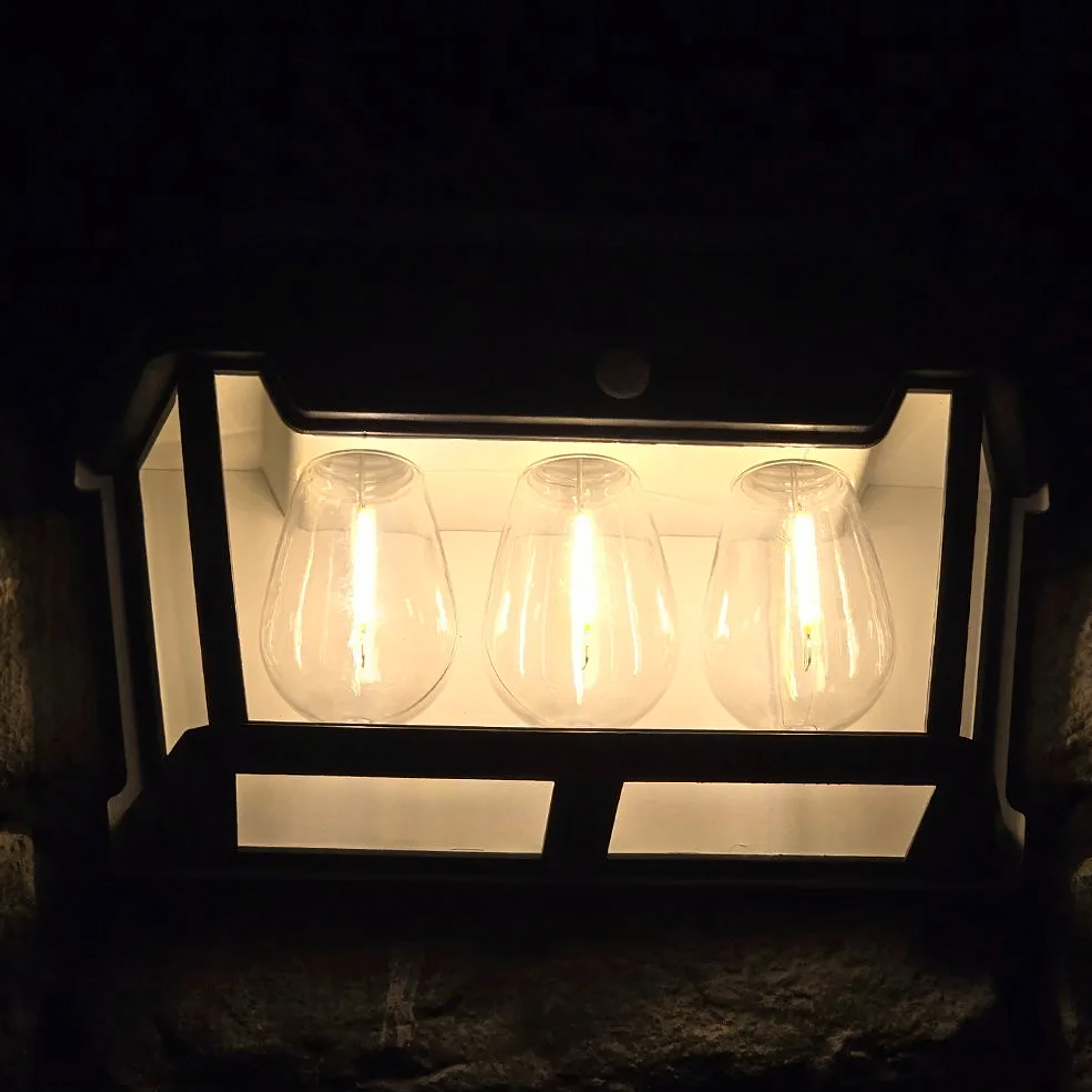 Triple LED Solar Wall Light with Motion Sensor for Garden and Exterior
