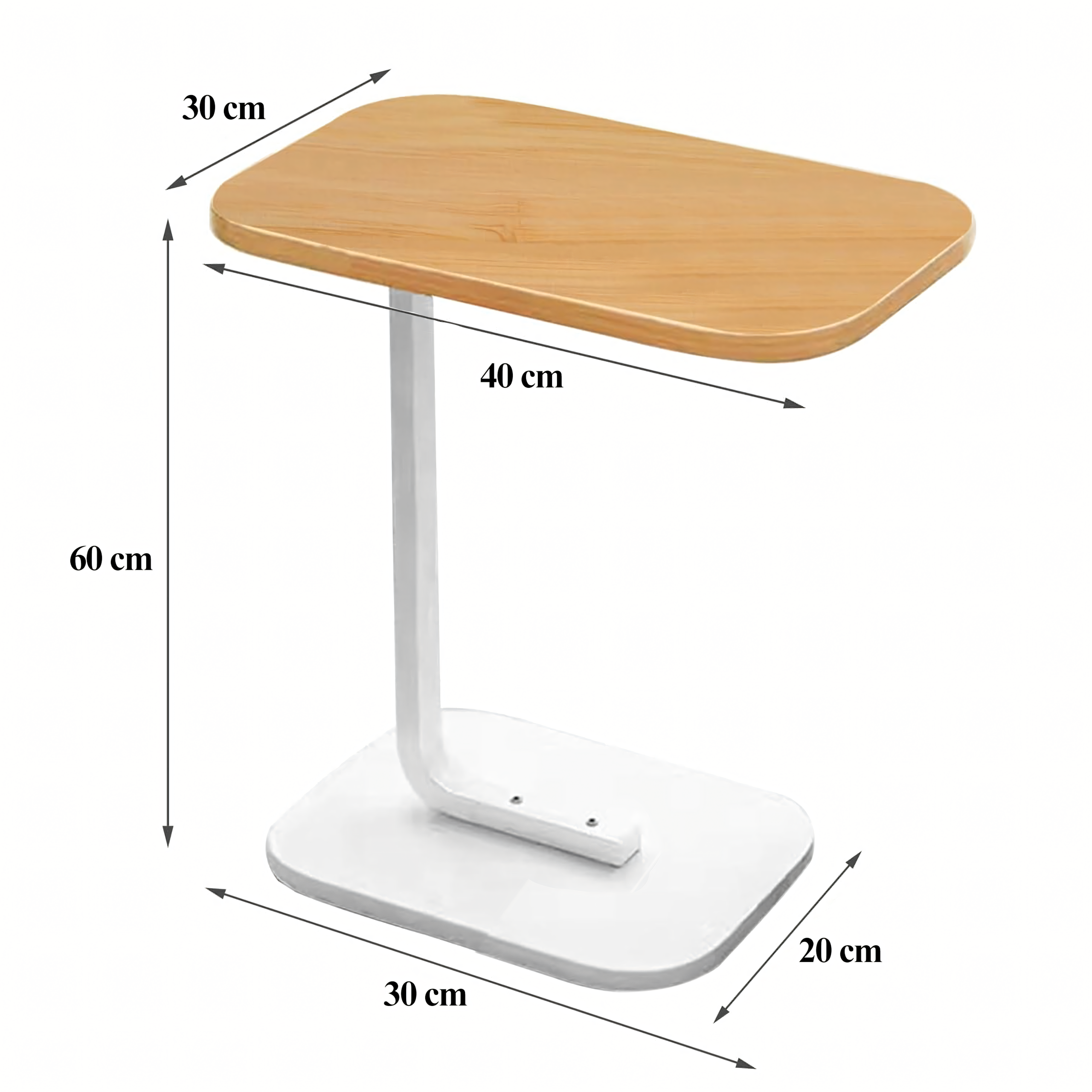 C-Shaped Modern Side Coffee Table for the Living Room