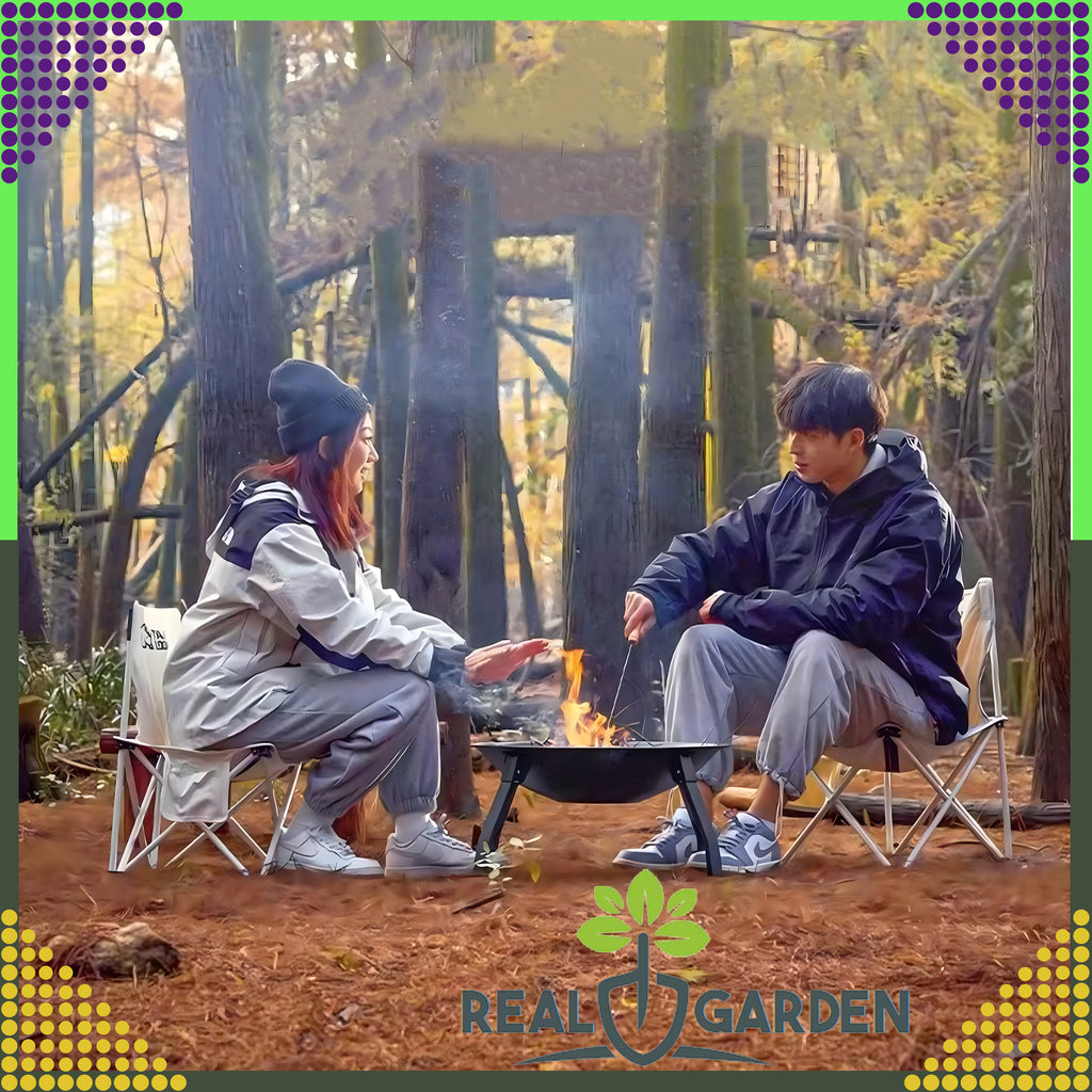 Garden Fire Pit Brilla Steel Black Large 55 cm