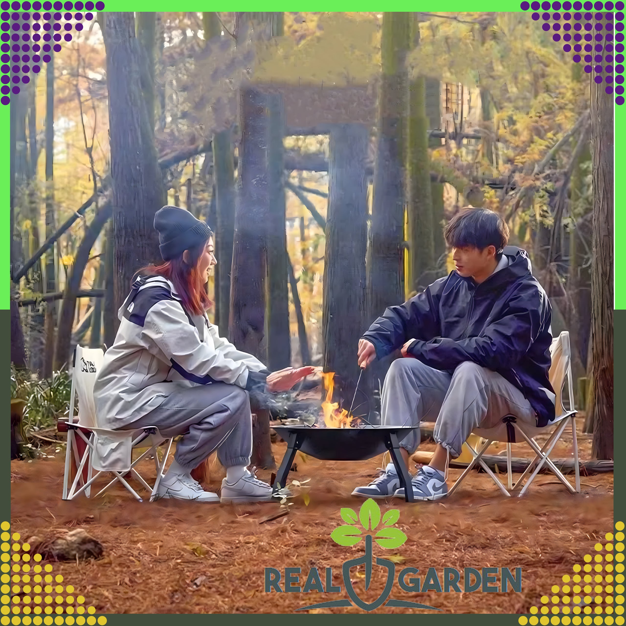 Garden Fire Pit Brilla Steel Black Large 55 cm