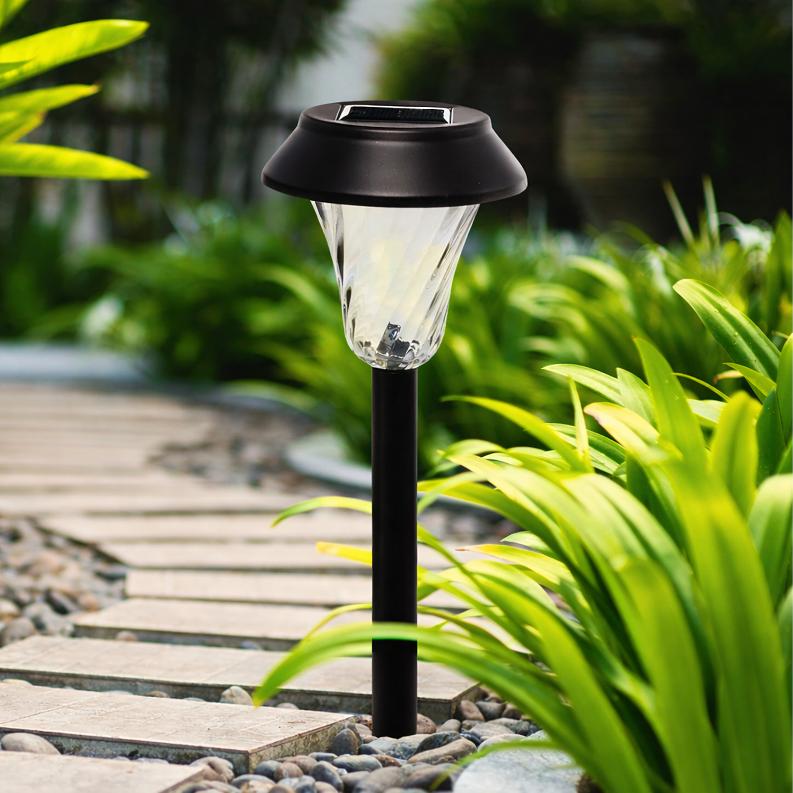 Set of 6 Waterproof Solar Garden Spike Lights 41cm 6 pcs