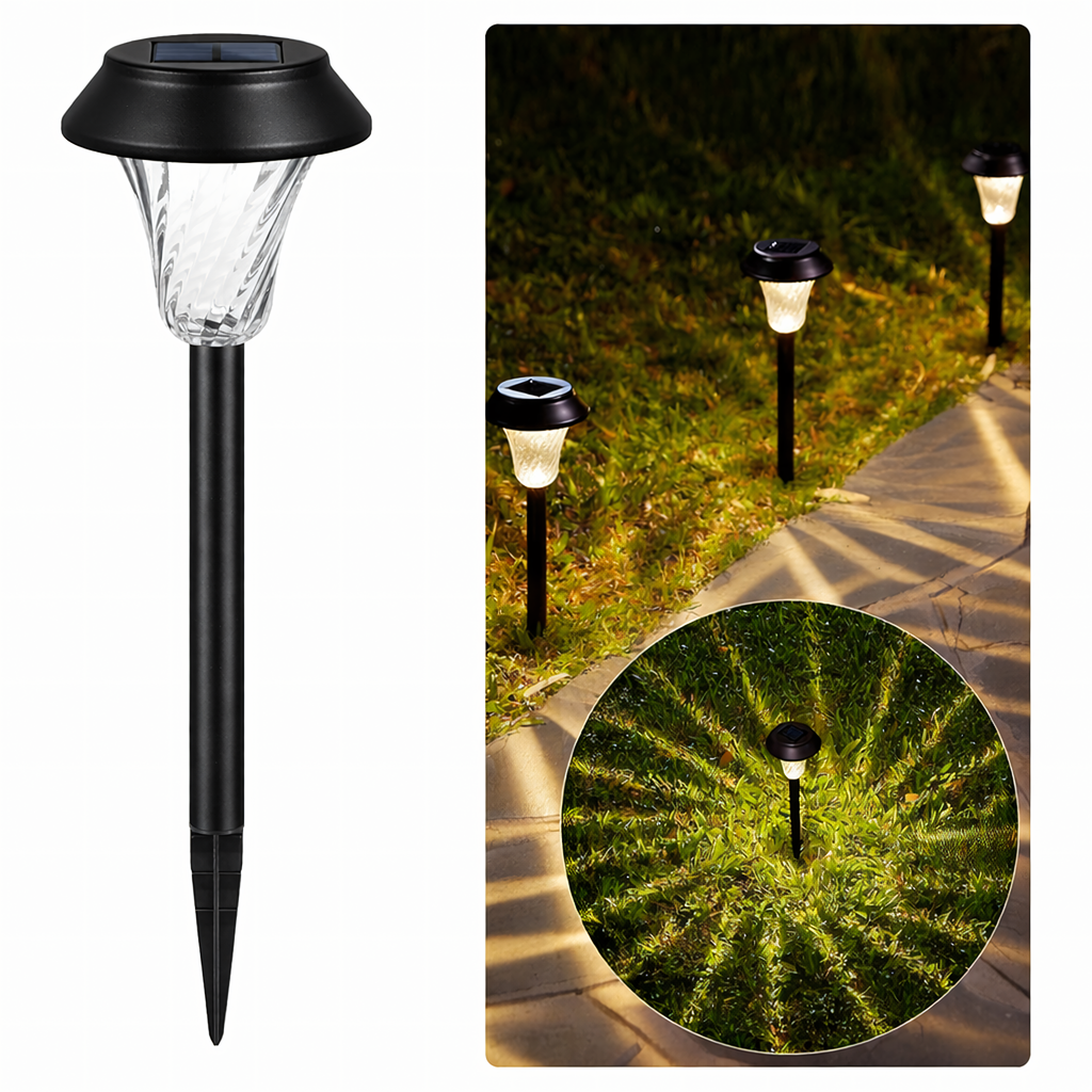 Set of 6 Waterproof Solar Garden Spike Lights 41cm 6 pcs