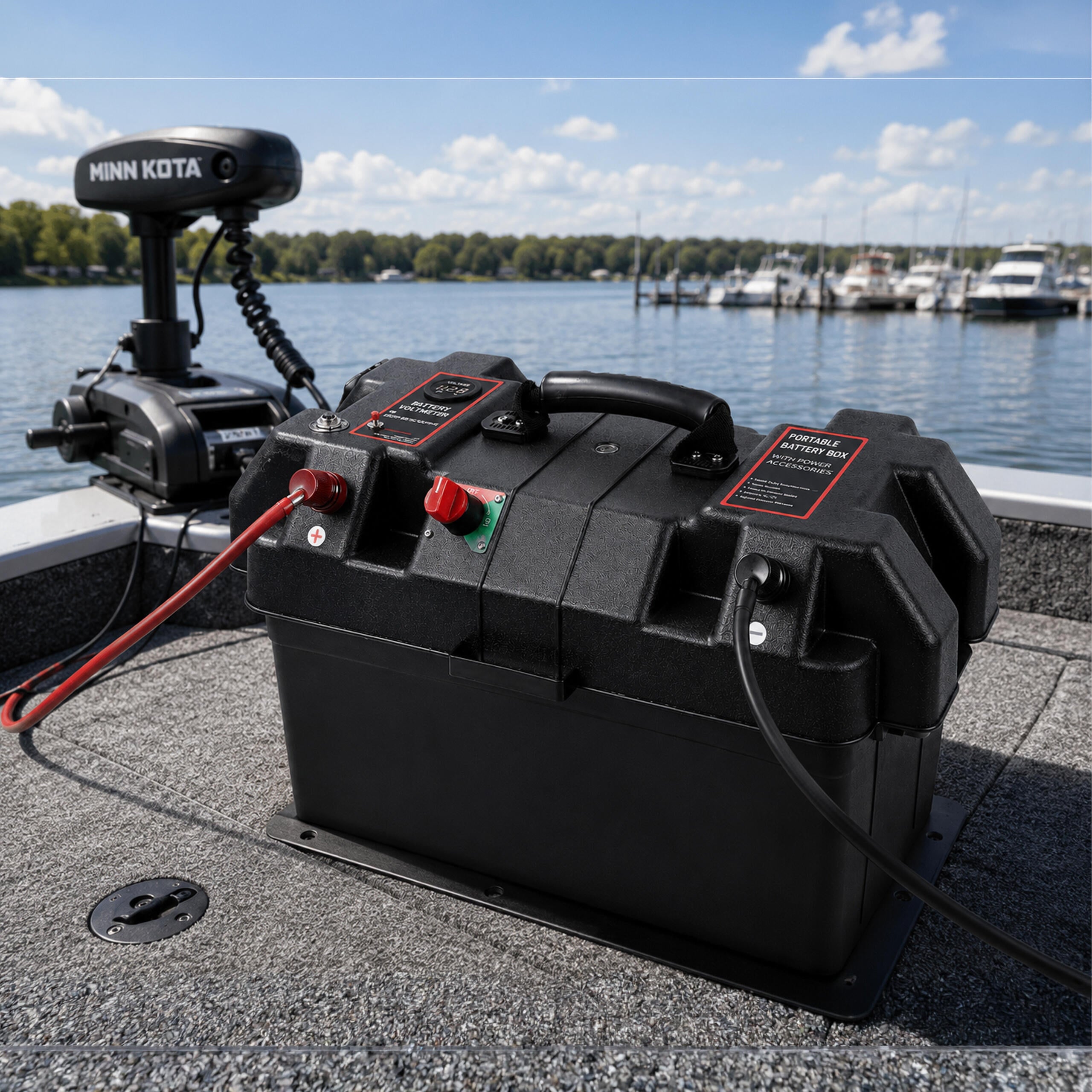 12V akukast voltmeetriga ja 2x USB-pordiga