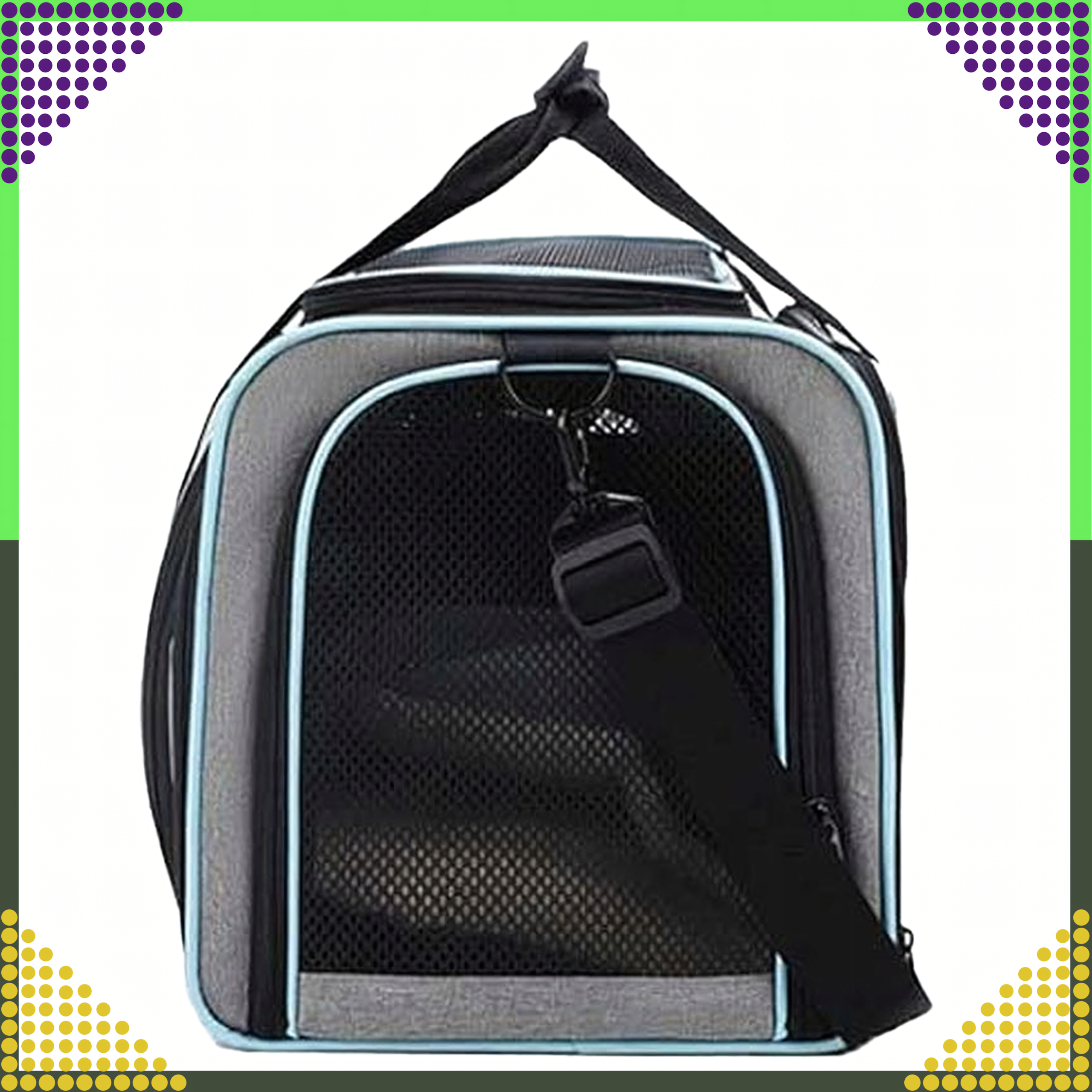 Large Expandable Pet Carrier Bag for Cats and Dogs up to 8kg with Ventilation