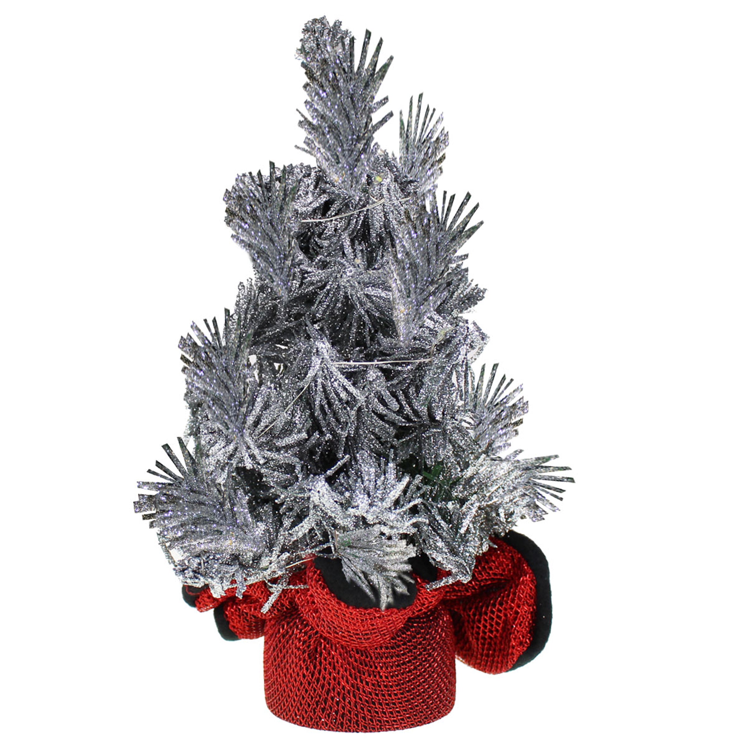 Jõulupuu dekoratiivsed LED-tuled kunstlik hõbedane kaunistus 20 cm