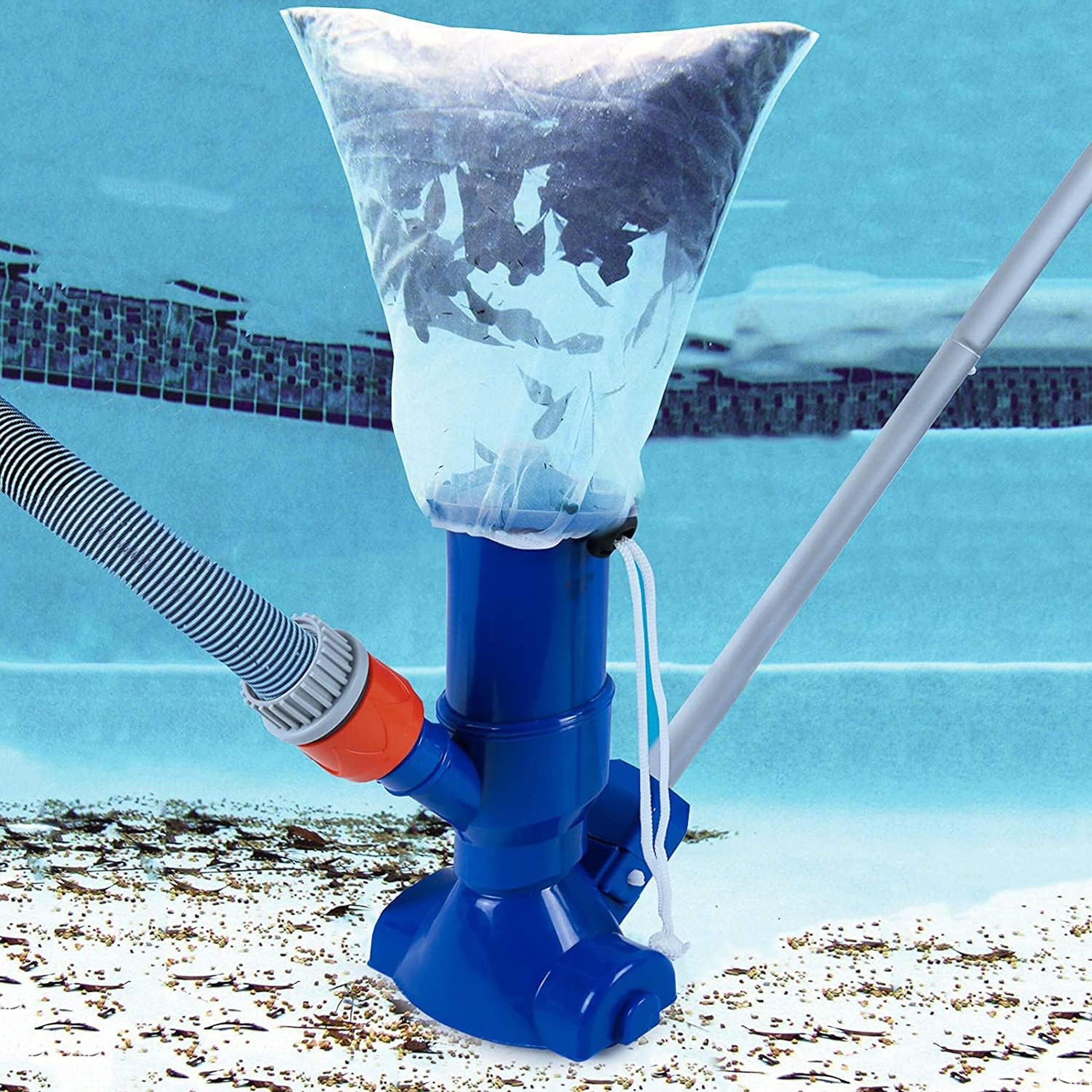 Pool and Spa Bottom Cleaning Set with Vacuum Brush and Net