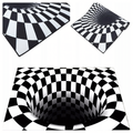 3D illusiooniga valge augu uksematt vaip 60x40cm