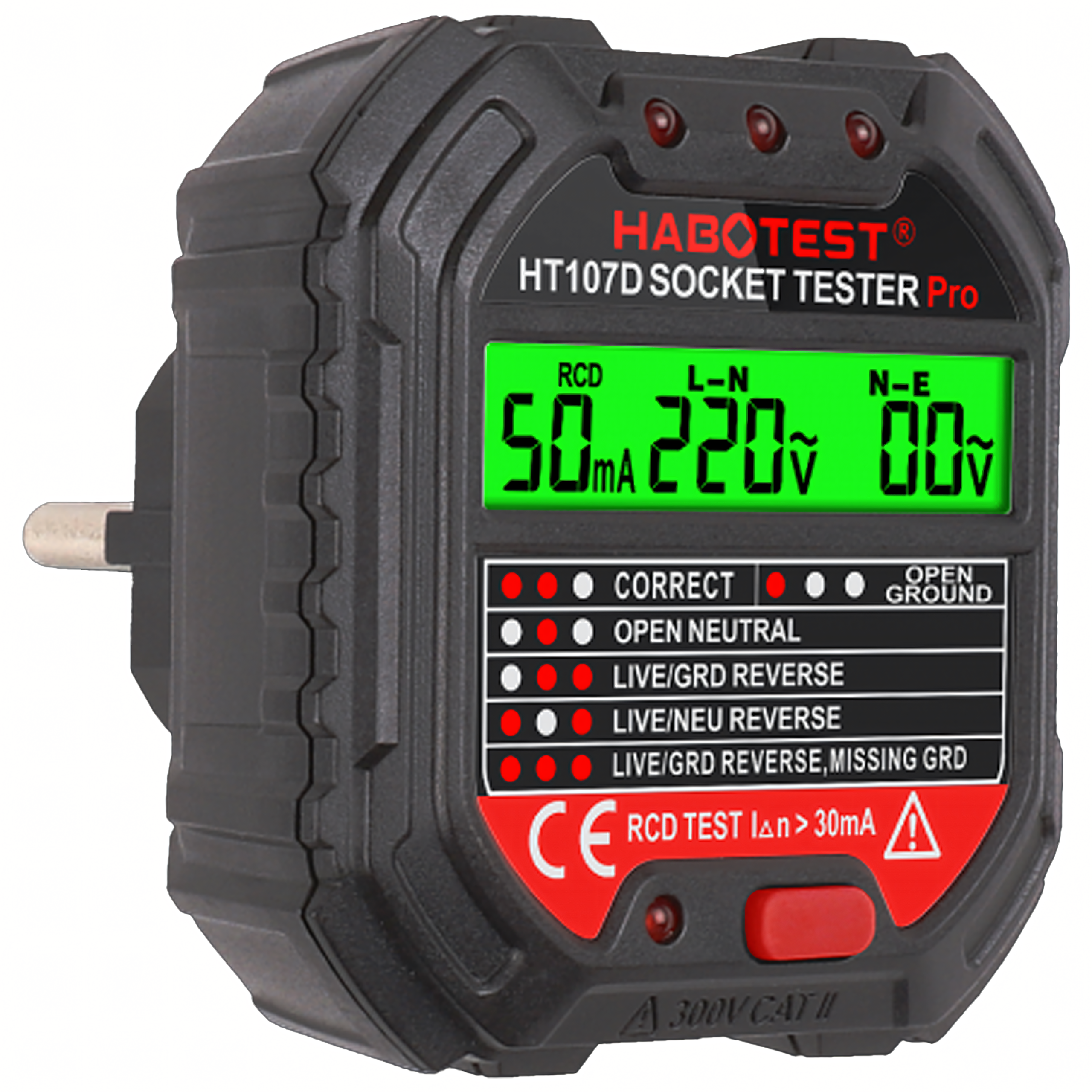 Pinge tester vooluvõrgu pistikupesadele, elektripistikupesadele, LCD RCD kontaktid