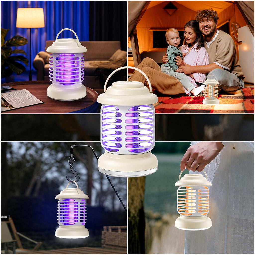 Portable UV Insect Killer Lamp for Flies, Mosquitoes, Moths, and Other Insects for Garden and Terrace