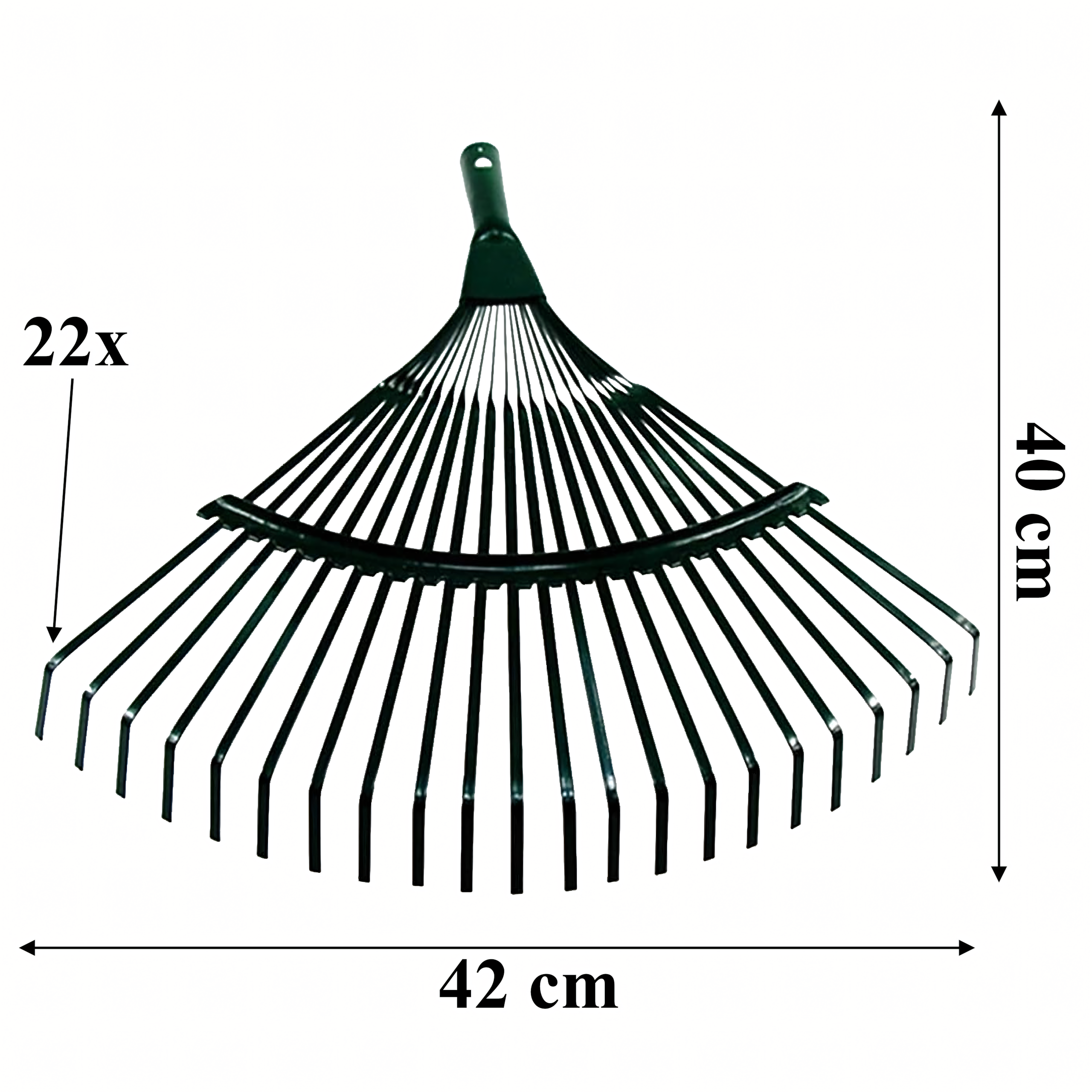 Garden Fan Leaf Rake 42cm with 120cm Wooden Handle