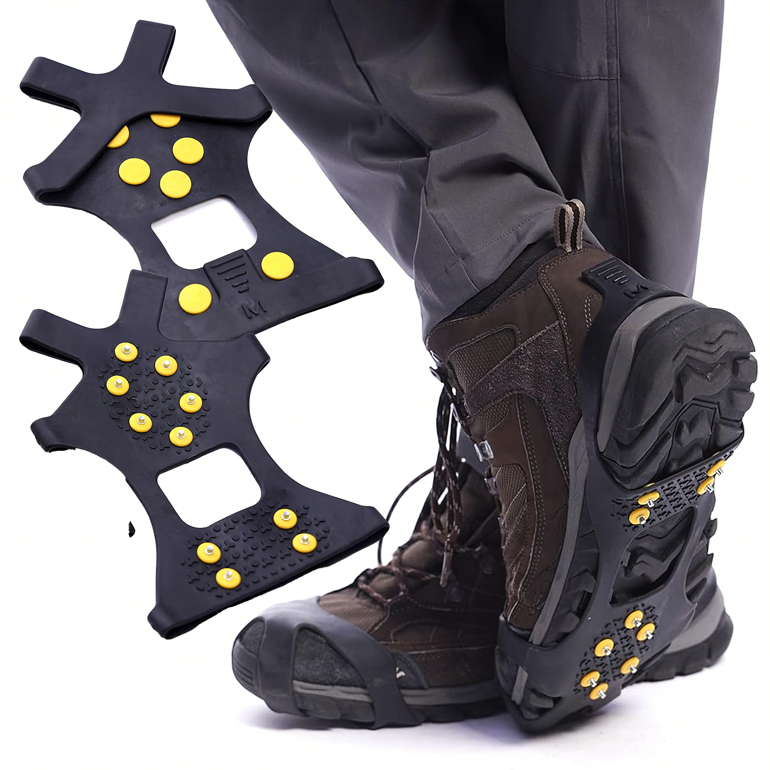 Anti-Slip Shoe Crampons with Metal Spikes Size 39-44
