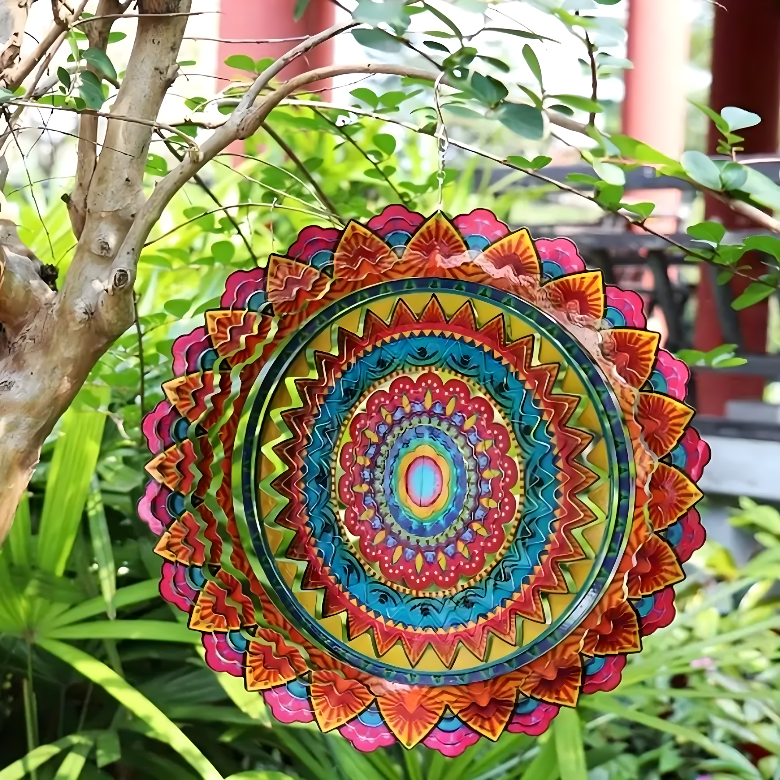 Hanging Spinner Decoration Wind Catcher 12” 3D Mandala