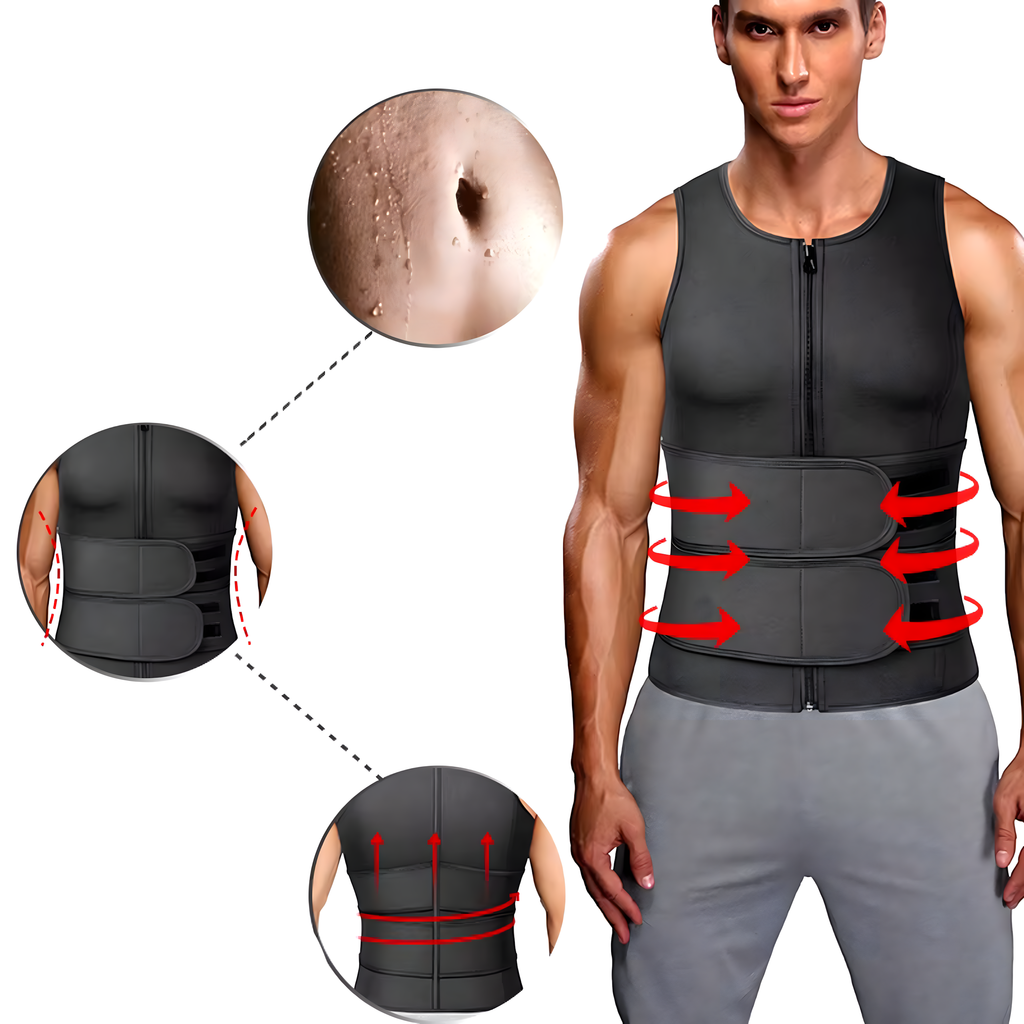 Meeste neopreenist fitness-vest saunamõjuga L