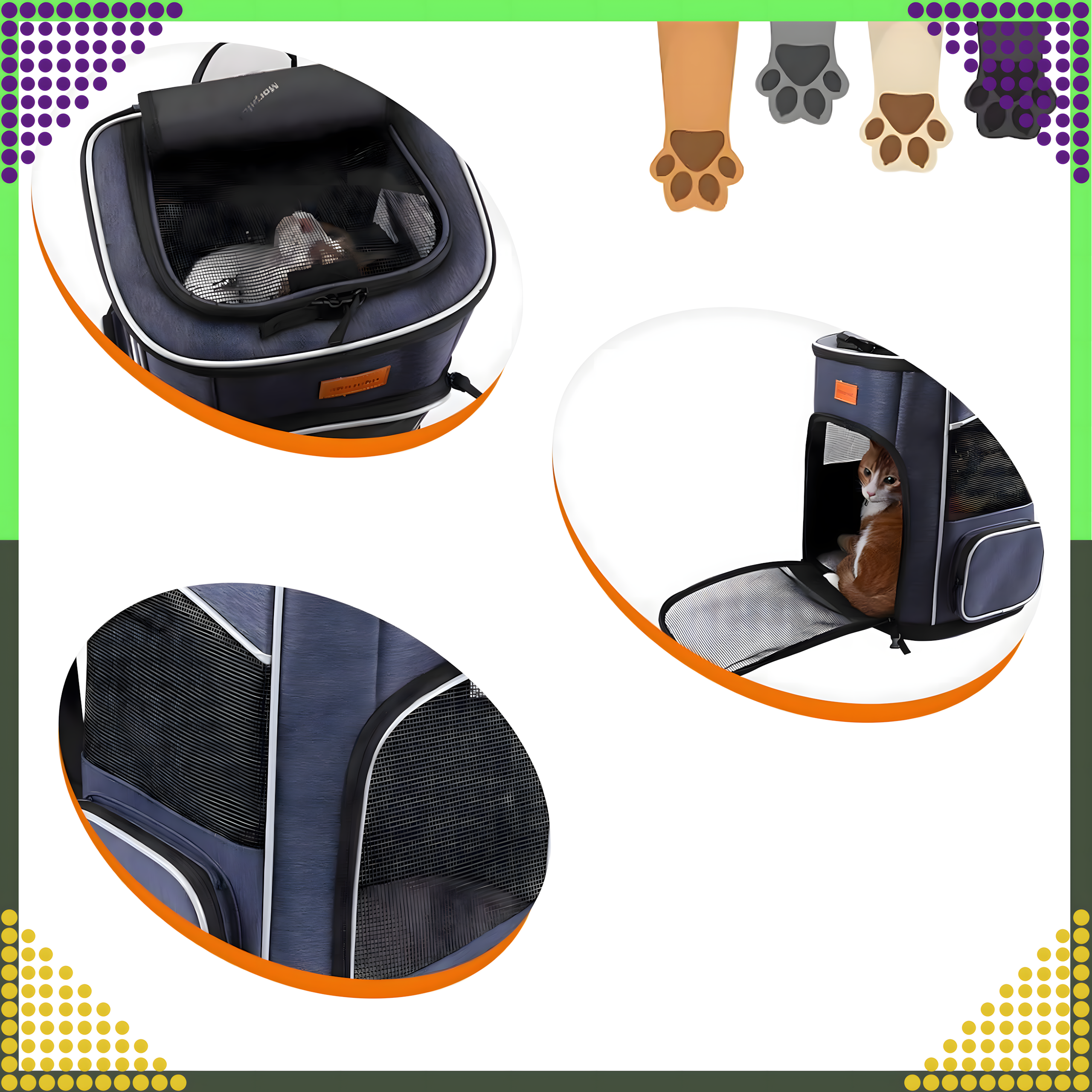 Seljakott kassile ja koerale, ventileeritav kandekott, suur lemmikloomade mänguaedik