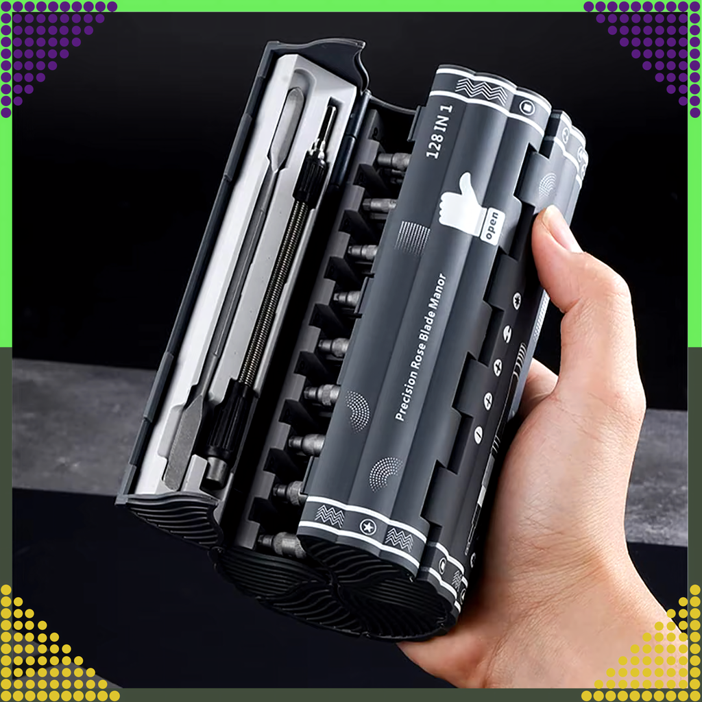 128-ühes magnetiline täppiskruvikeeraja ja otsikute komplekt