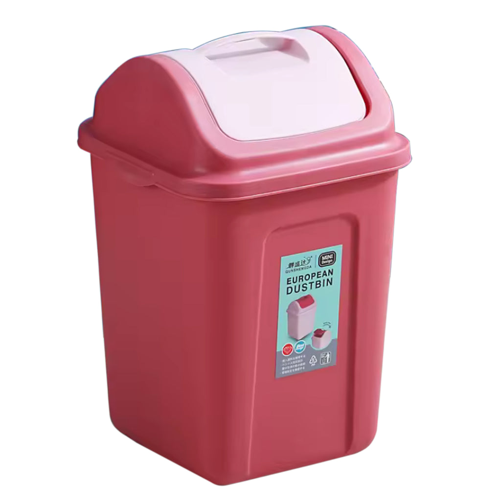 Narrow Plastic Waste Segregation Bin with Flip Lid 10 L