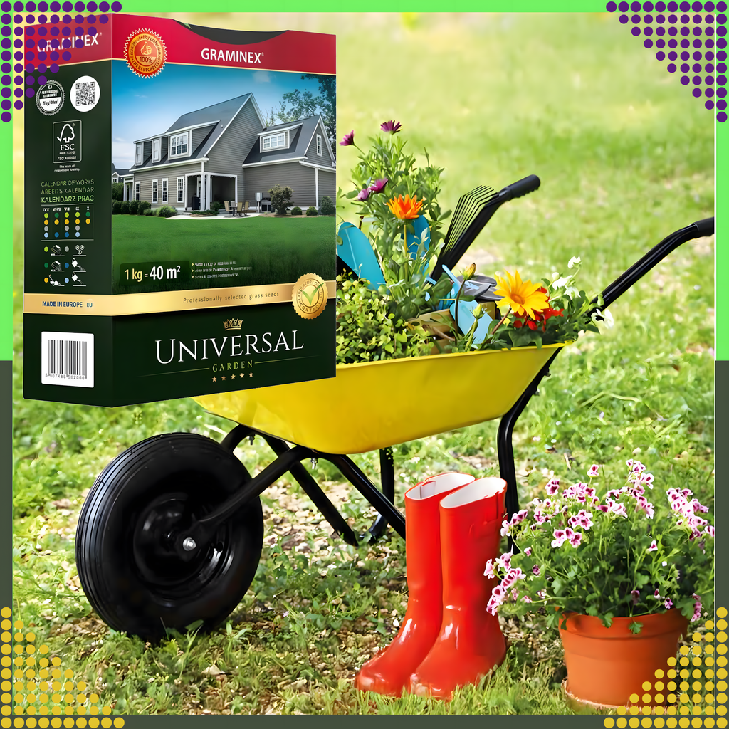 Premium Universal Grass Seed Mix 1kg for 40m² Resistant