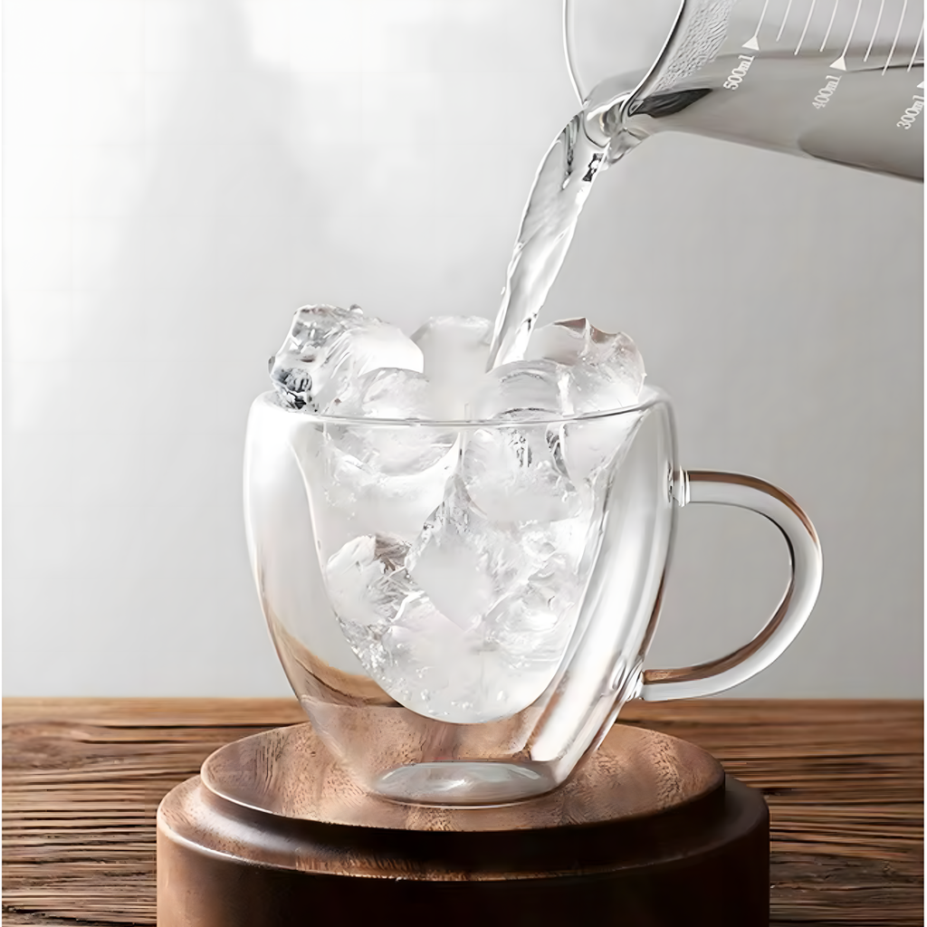 Armastuse kruus südamekujuline klaas topeltseinaga kuumakindel 250 ml