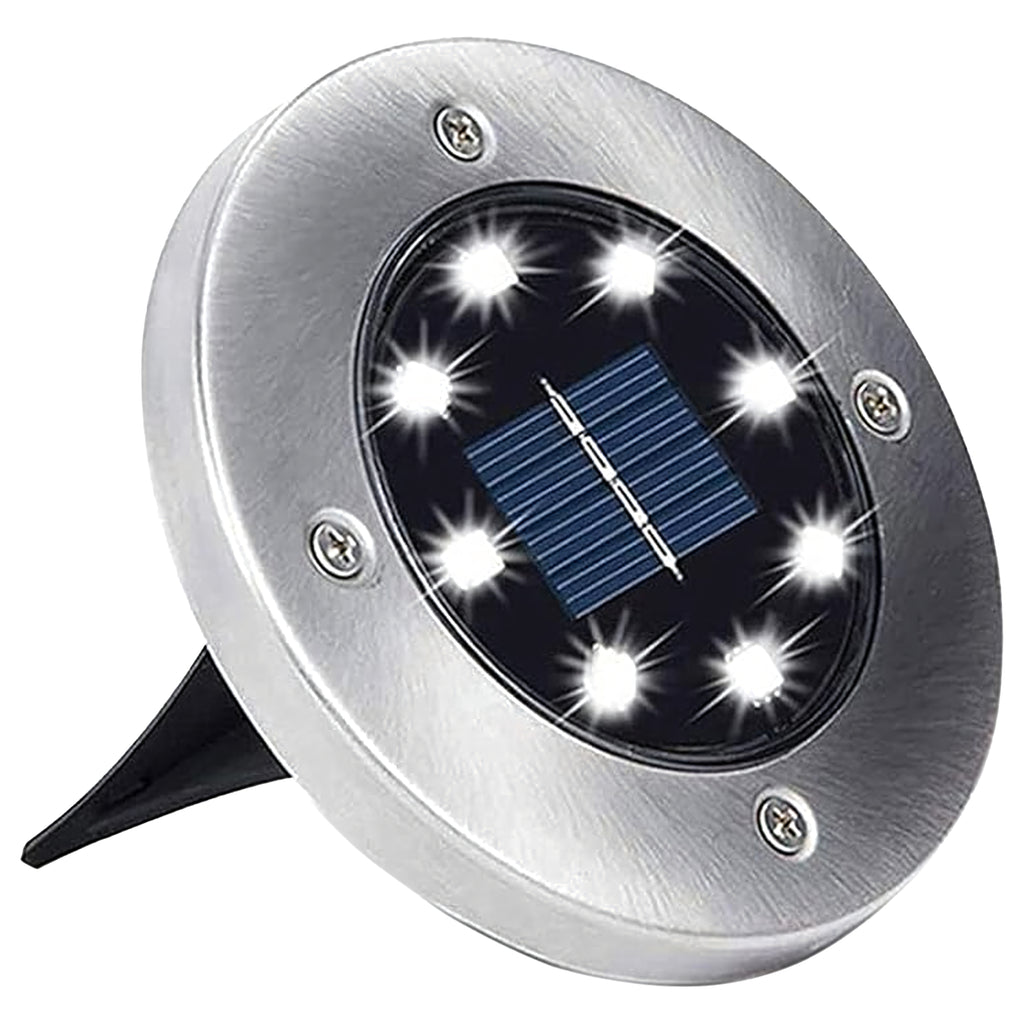10x päikesepatareiga aiakettakujulised lambid 8 LED maavalgusti ja hämarustundlikuga