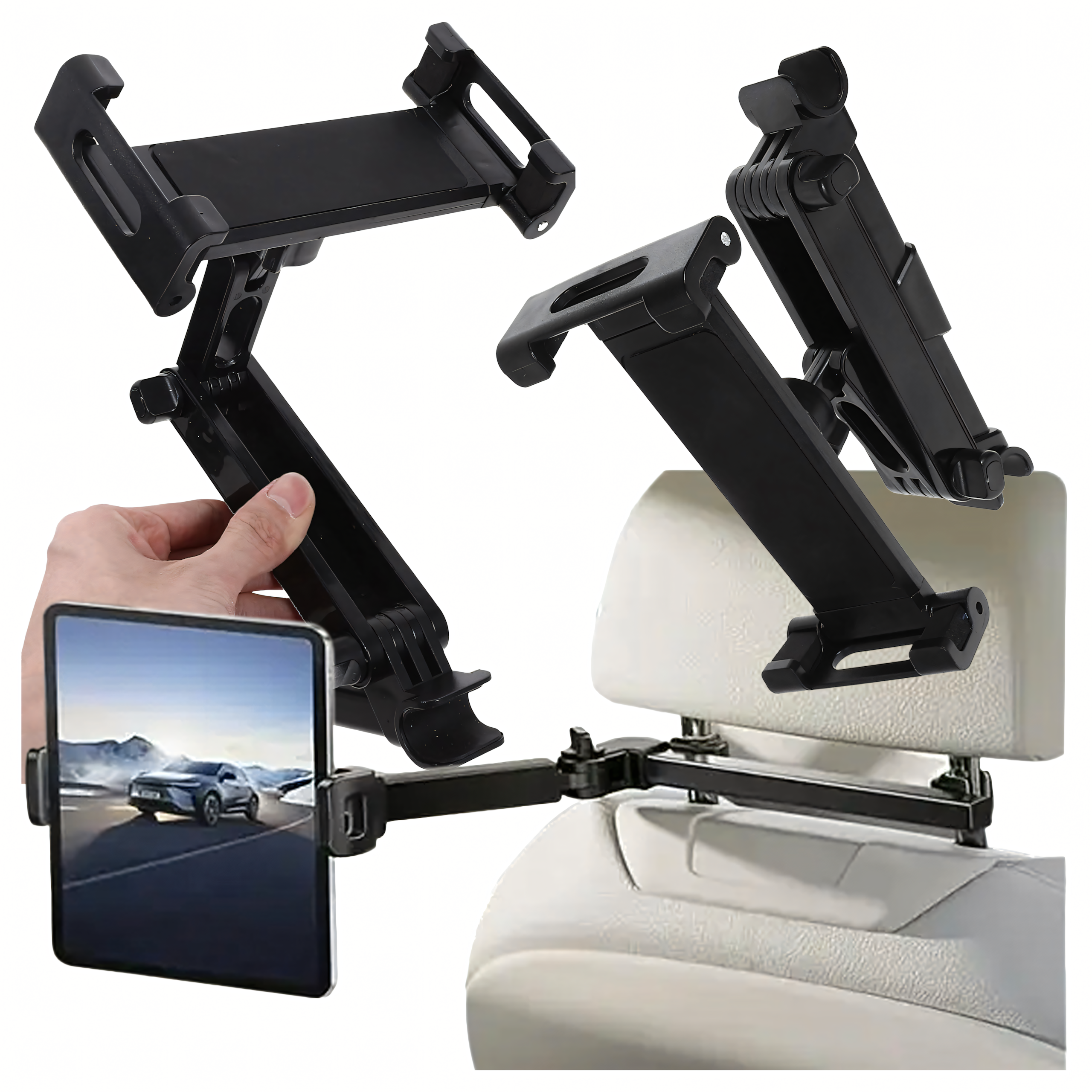 360° Car Headrest Mount Holder for Tablet and Phone