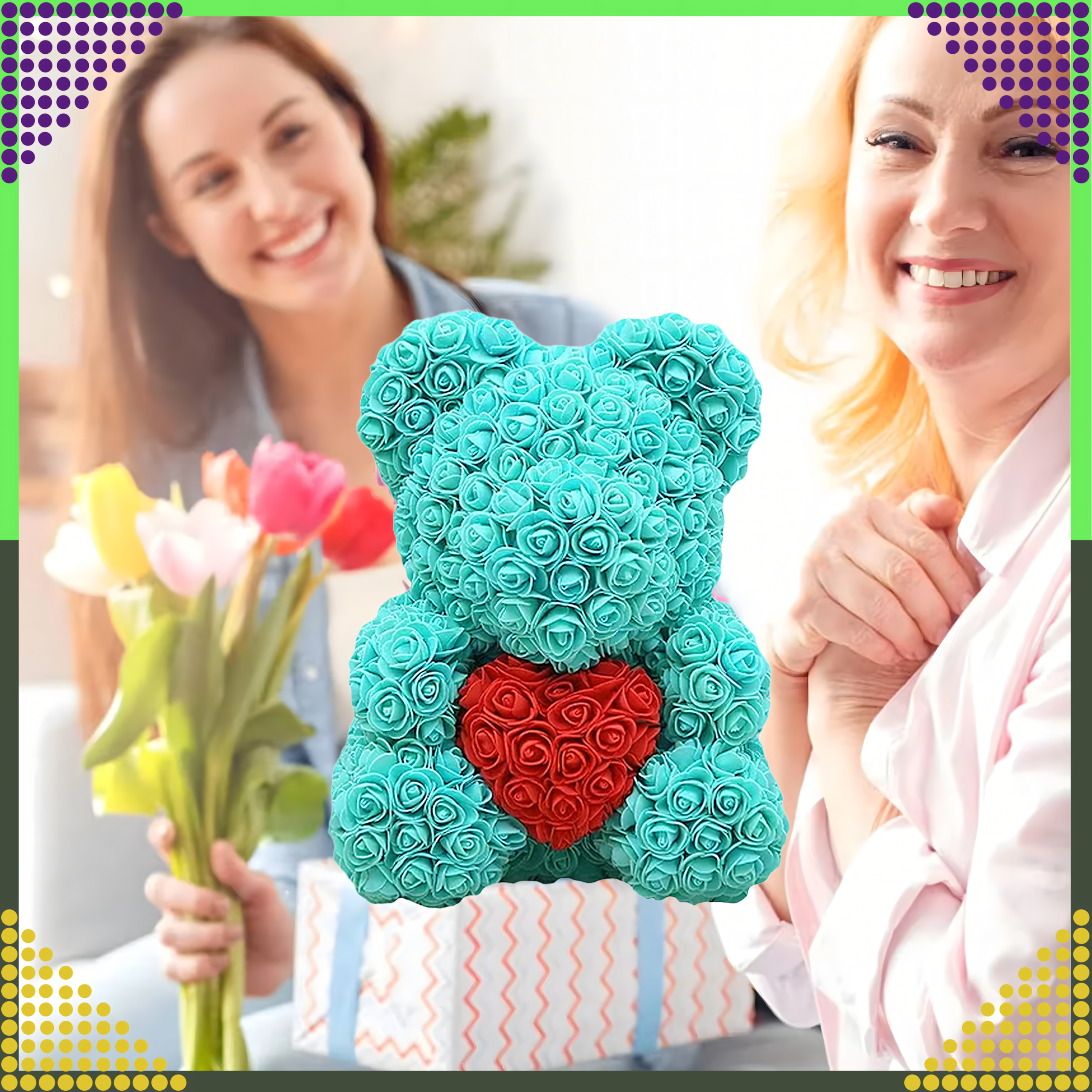 Karu roosidega sõbrapäeva kingitus emale, abikaasale, vanaemale Suur komplekt Roose 40 cm