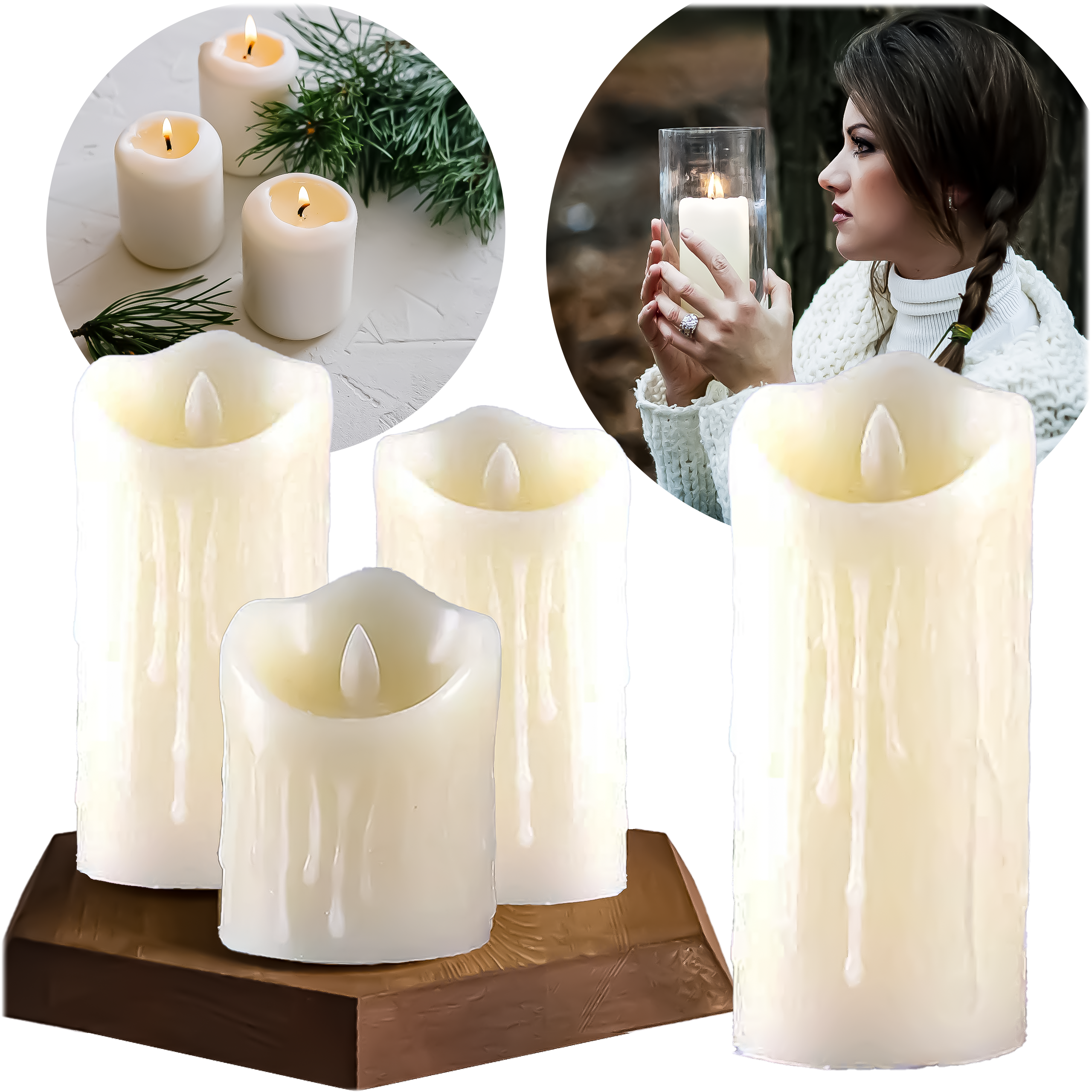 240x LED Candle Insert for Grave Light Flame Effect Candle 11cm Set with Batteries