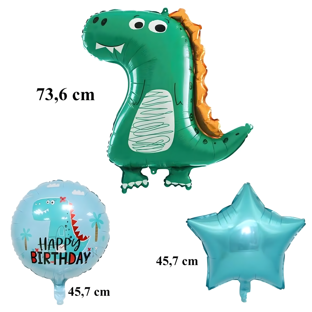 Dinosauruste sünnipäevalõhupallide komplekt sünnipäevadeks ja sünnipäevapidudeks 5 tk