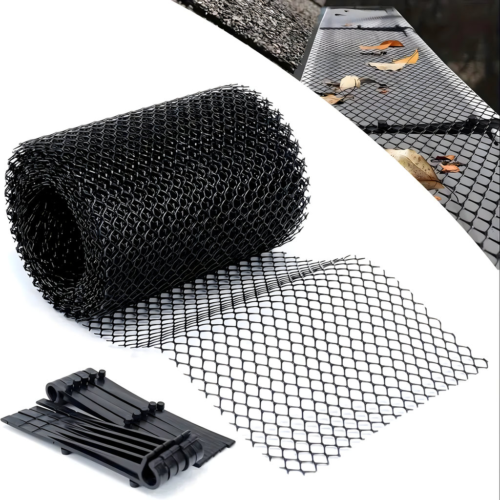 Gutter Leaf and Debris Guard Mesh 0.15x6m with Clips