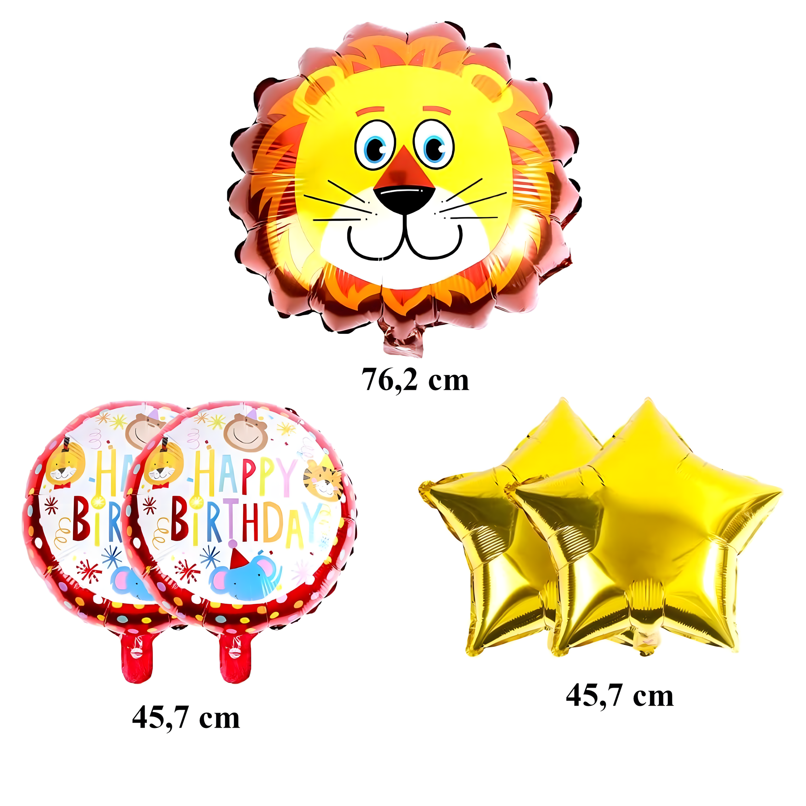 Sünnipäevalõhupallide komplekt Lõvi Loomad sünnipäevapeoks 5 tk