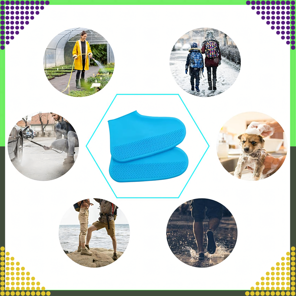 Waterproof Protectors Rain Shoe Covers Anti-Slip Wellington Boots M