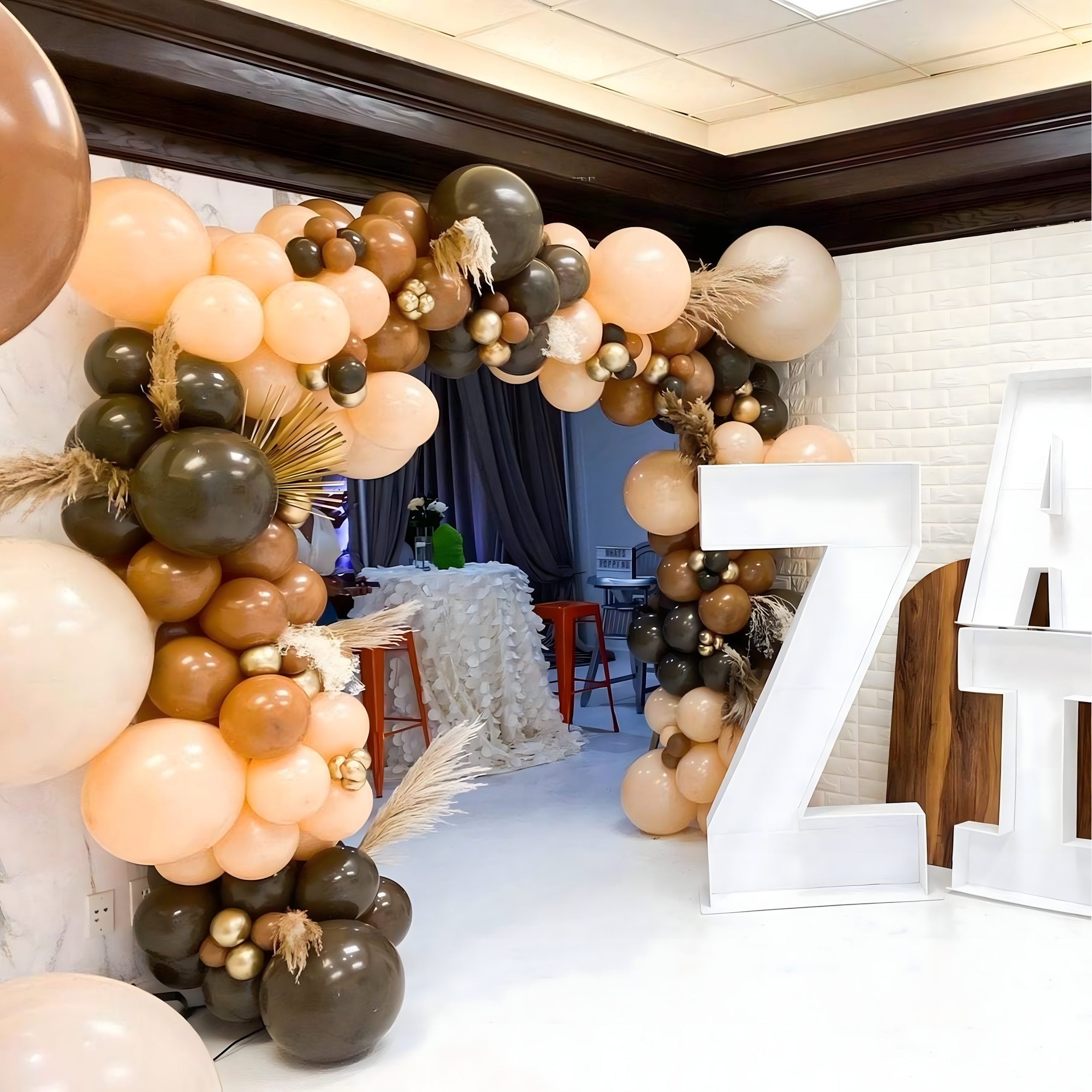 Õhupallikaare komplekt sünnipäevaks ja pulmadeks, kuldne-pruun, 130 tk