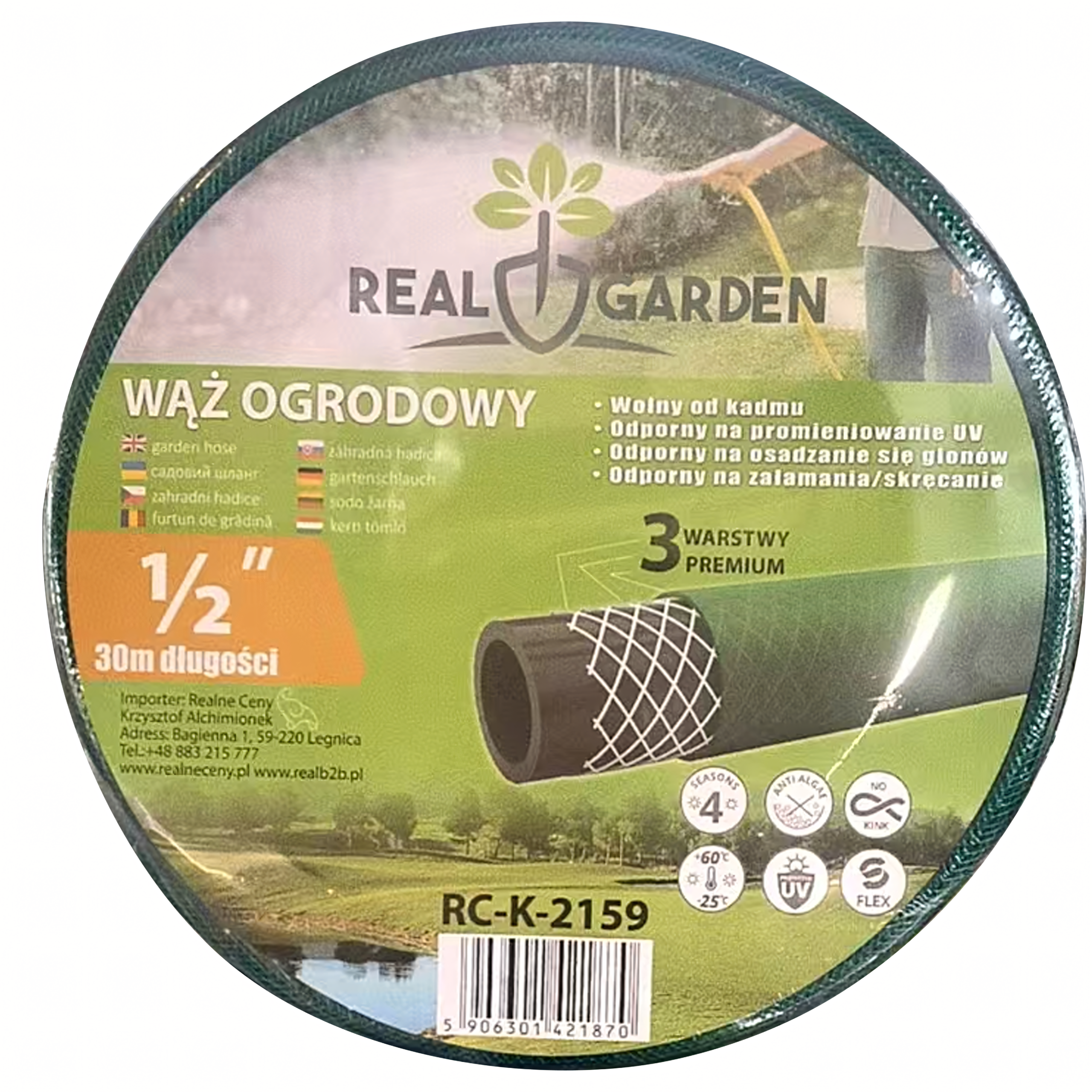 100x Aia Voolik Spiraalne 3-Kihiline Tugev Paindlik Vastupidav 30m 1/2 Kumm