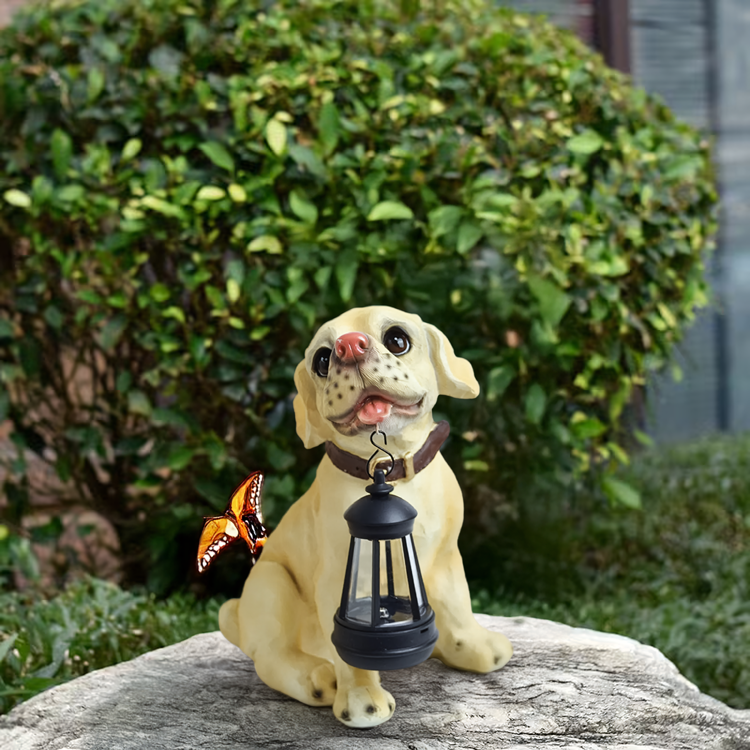 Decorative Solar Garden Lamp with LED Lantern Dog Design