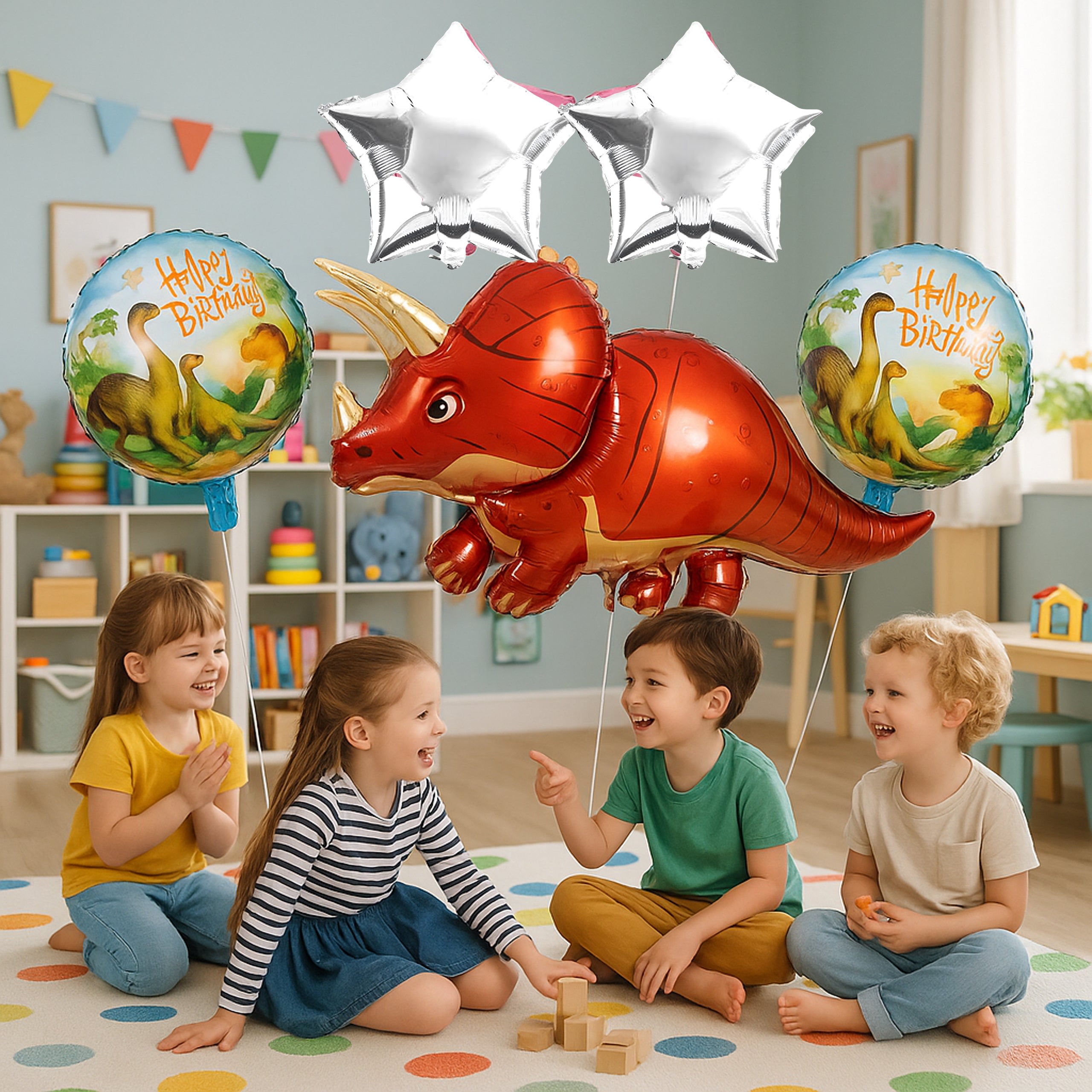 Set of Dinosaur Birthday Balloons for Birthdays Birthday Parties 5 pcs