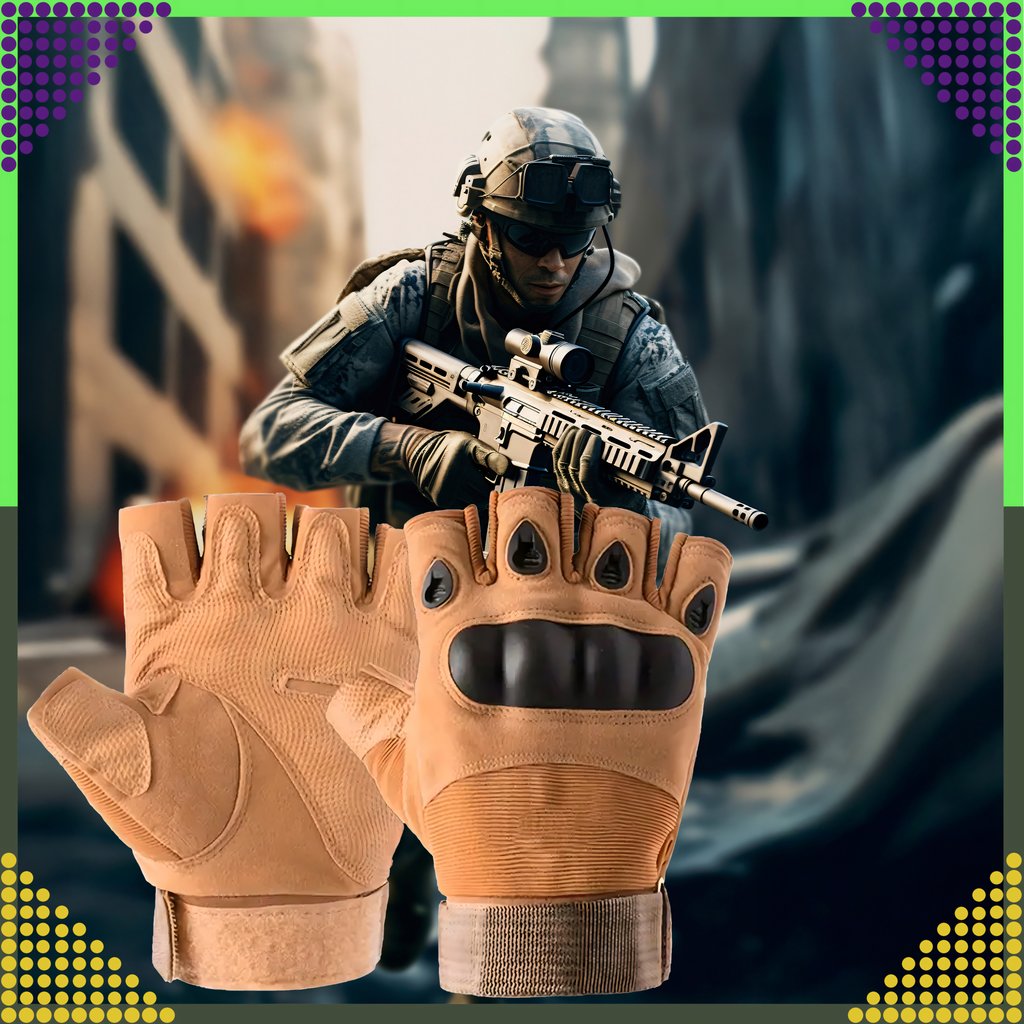 Survival Tactical Combat Gloves for Motorcycle Fingerless Military Work Gloves L