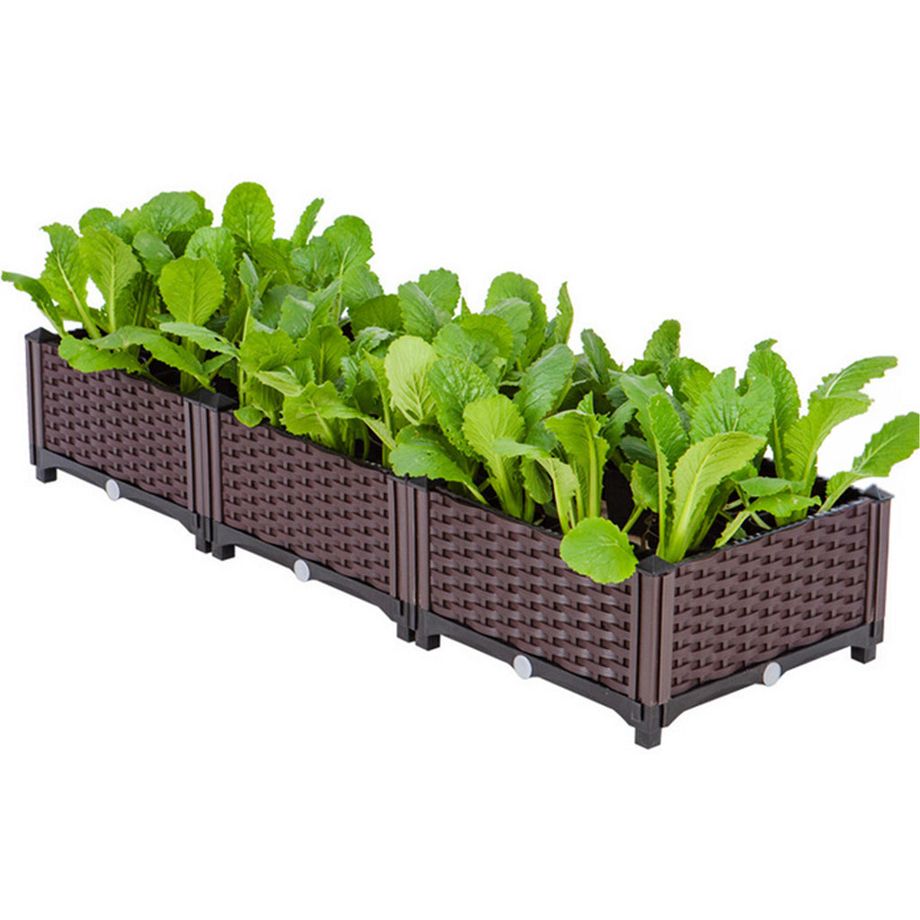 Modular Garden Flower and Vegetable Planter Box 120x40x22cm Brown