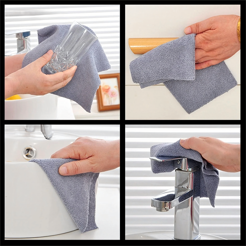 Microfiber Cleaning Cloths Roll 25x25cm 20 pcs