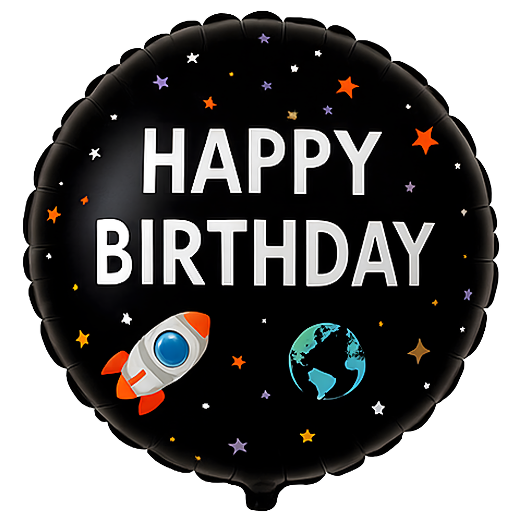 Set of Foil Balloons for Birthday Space Astronaut Stars 5 pcs