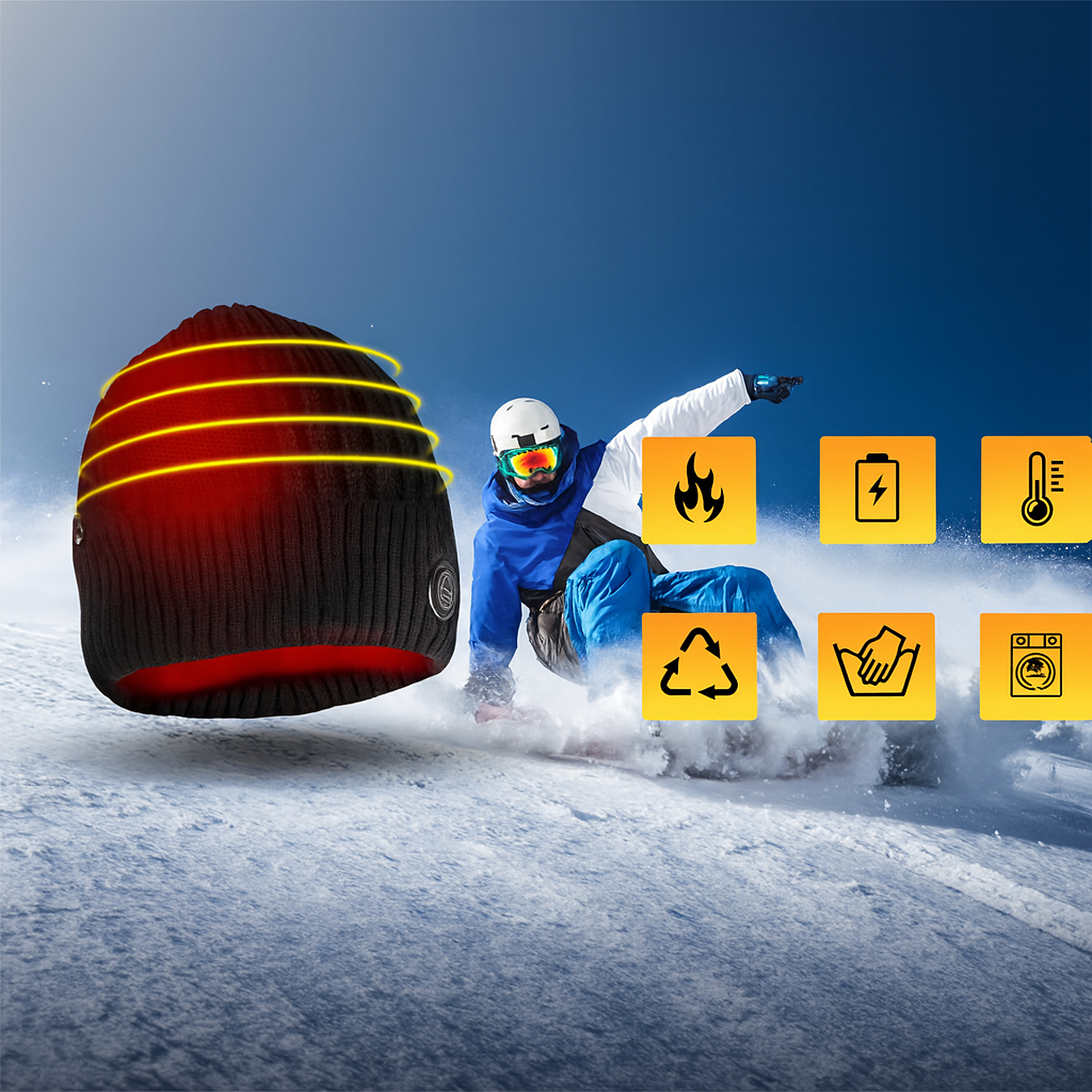 Soojendusega talvine elektriline müts + Powerbank