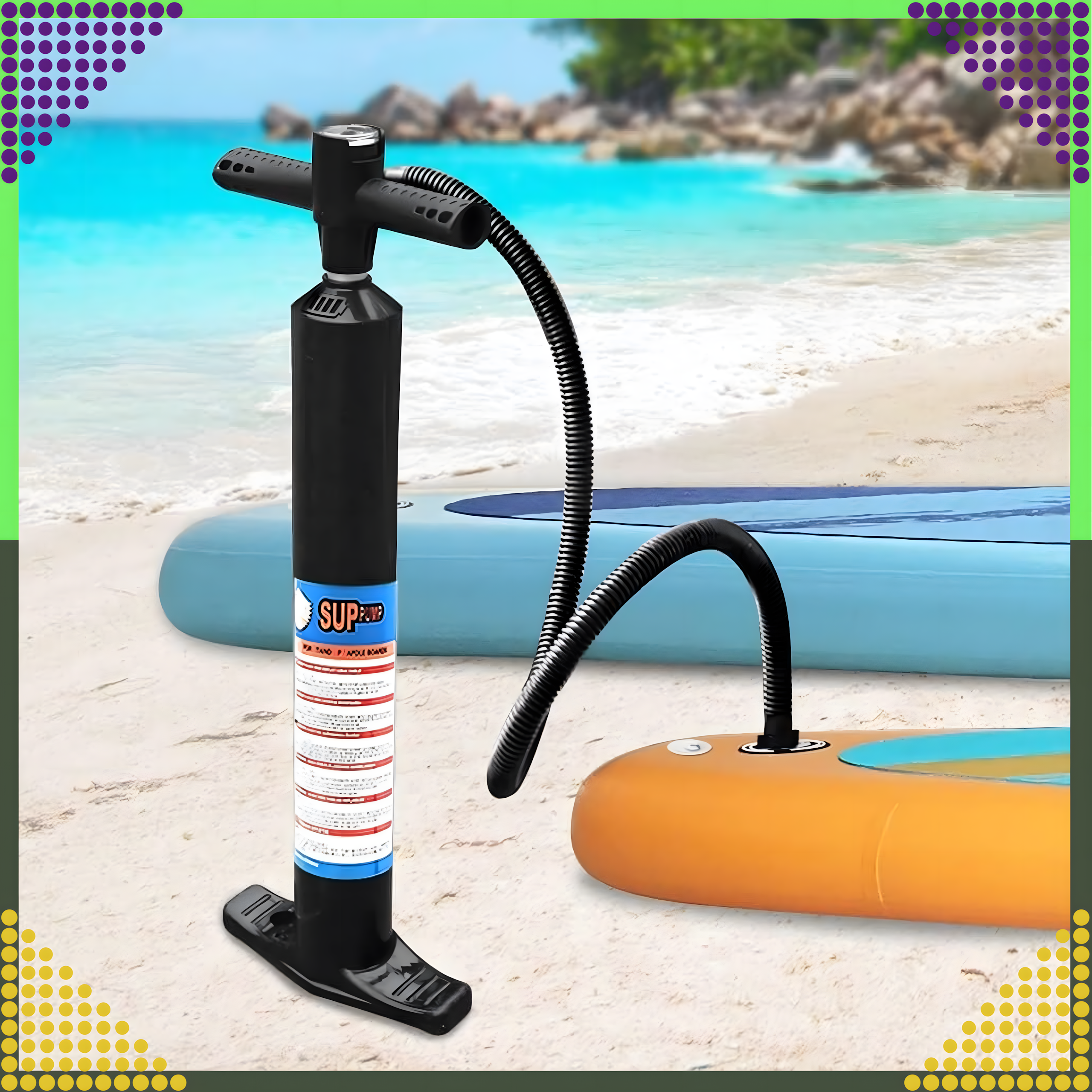 Kahepoolne käsipump pontoonmadratsitele, SUP laudadele, kajakidele, kiire