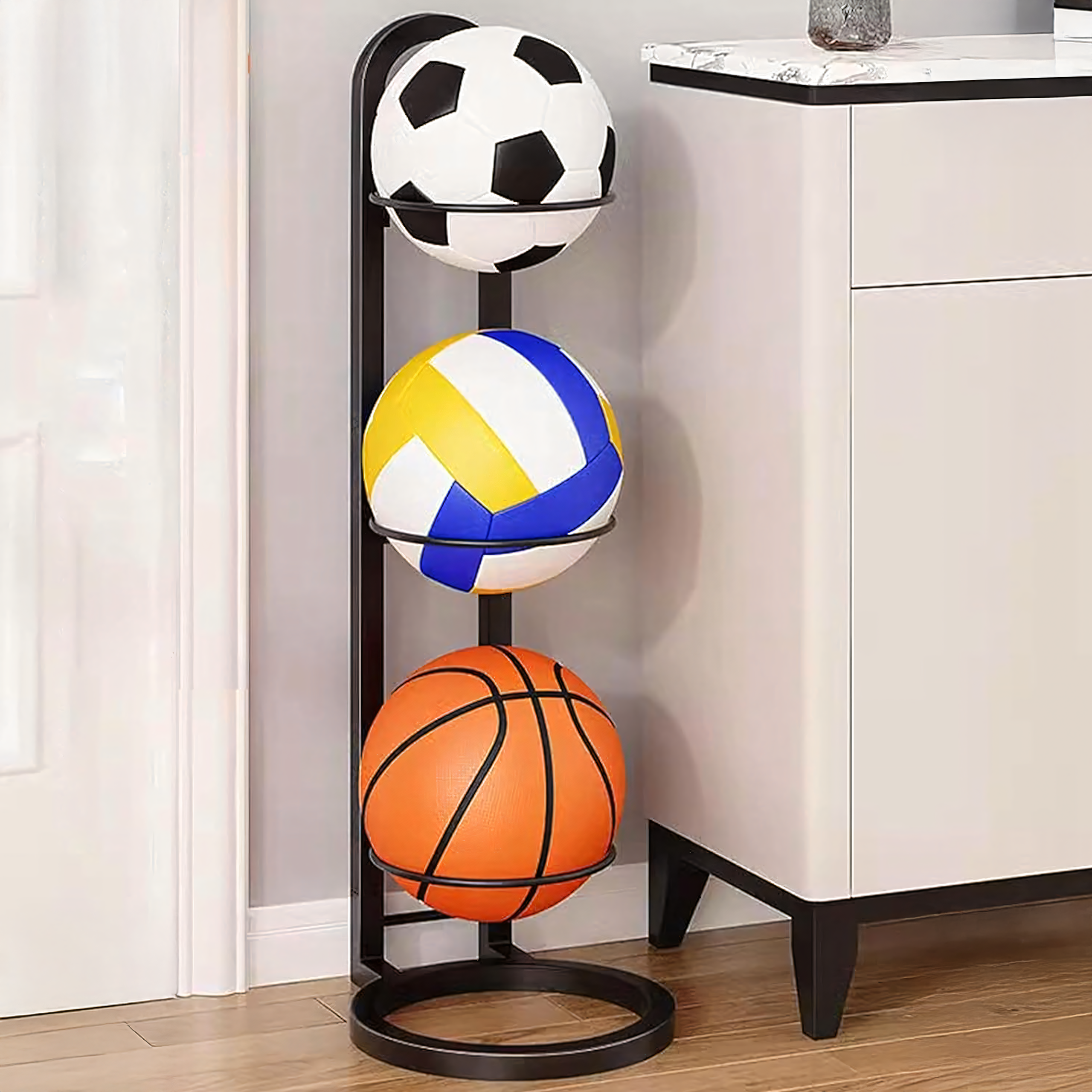 Pallialus 3 pallihoidja ja riiuliga metallist organiseerija