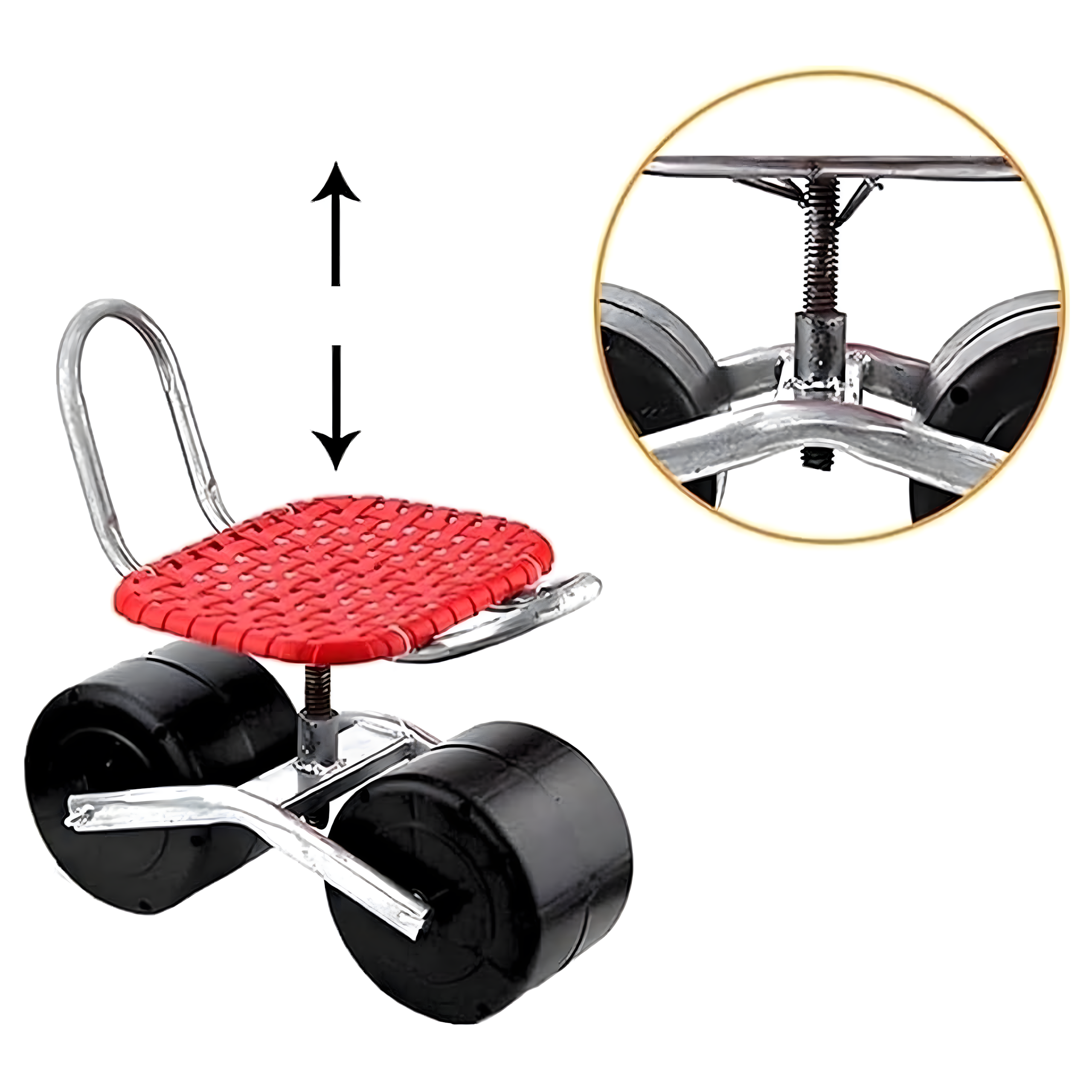 48x Trolley Stool Garden Stool Swivel 360 with Seat on Wheels