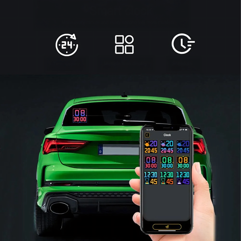 Nutikas LED-ekraan auto tagumise akna animatsioonide kuvamiseks