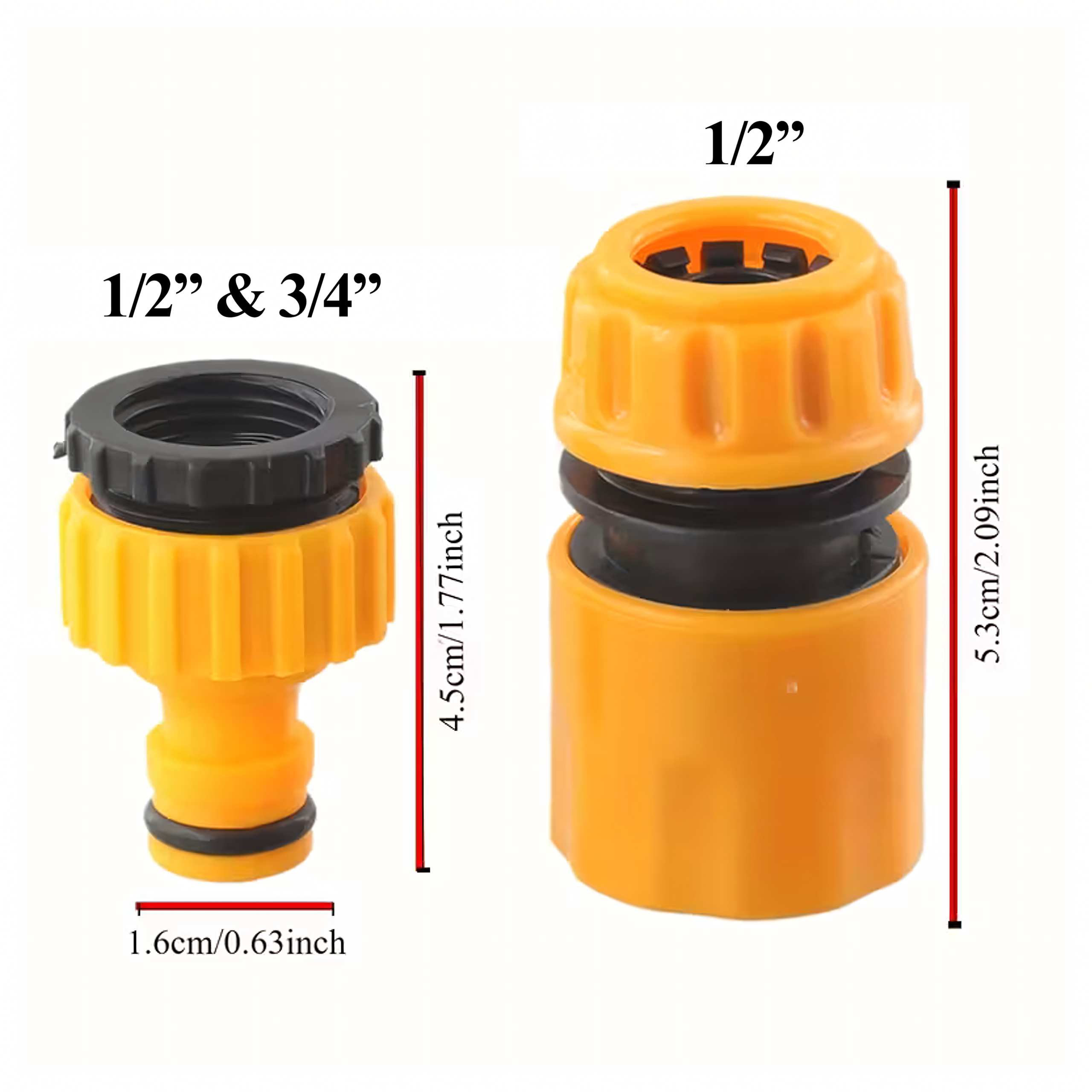 Garden Hose Connector Set 1/2 3/4"