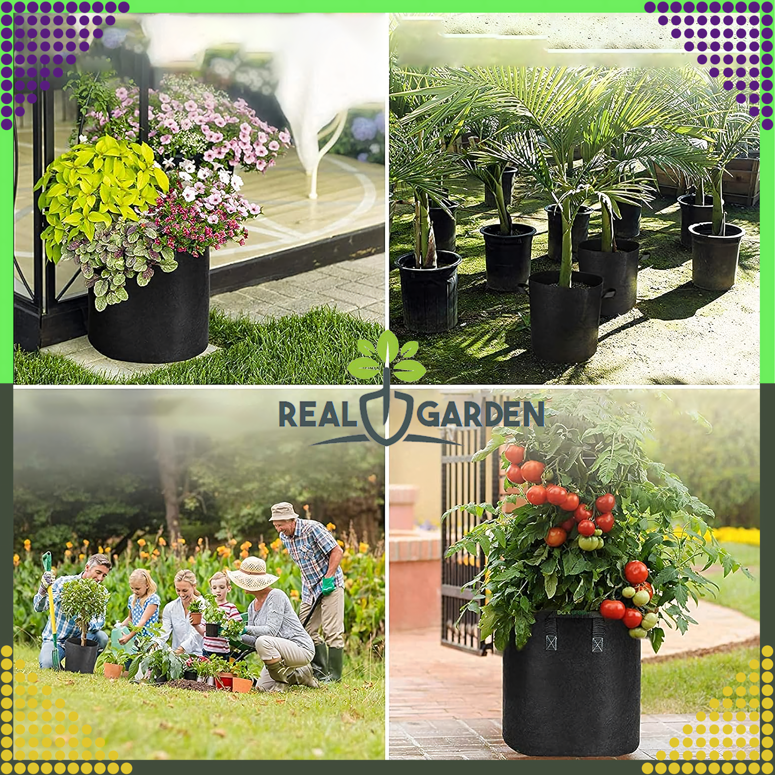 Wicker Planting Bag Pot for Growing Vegetables and Flowers 26.5L
