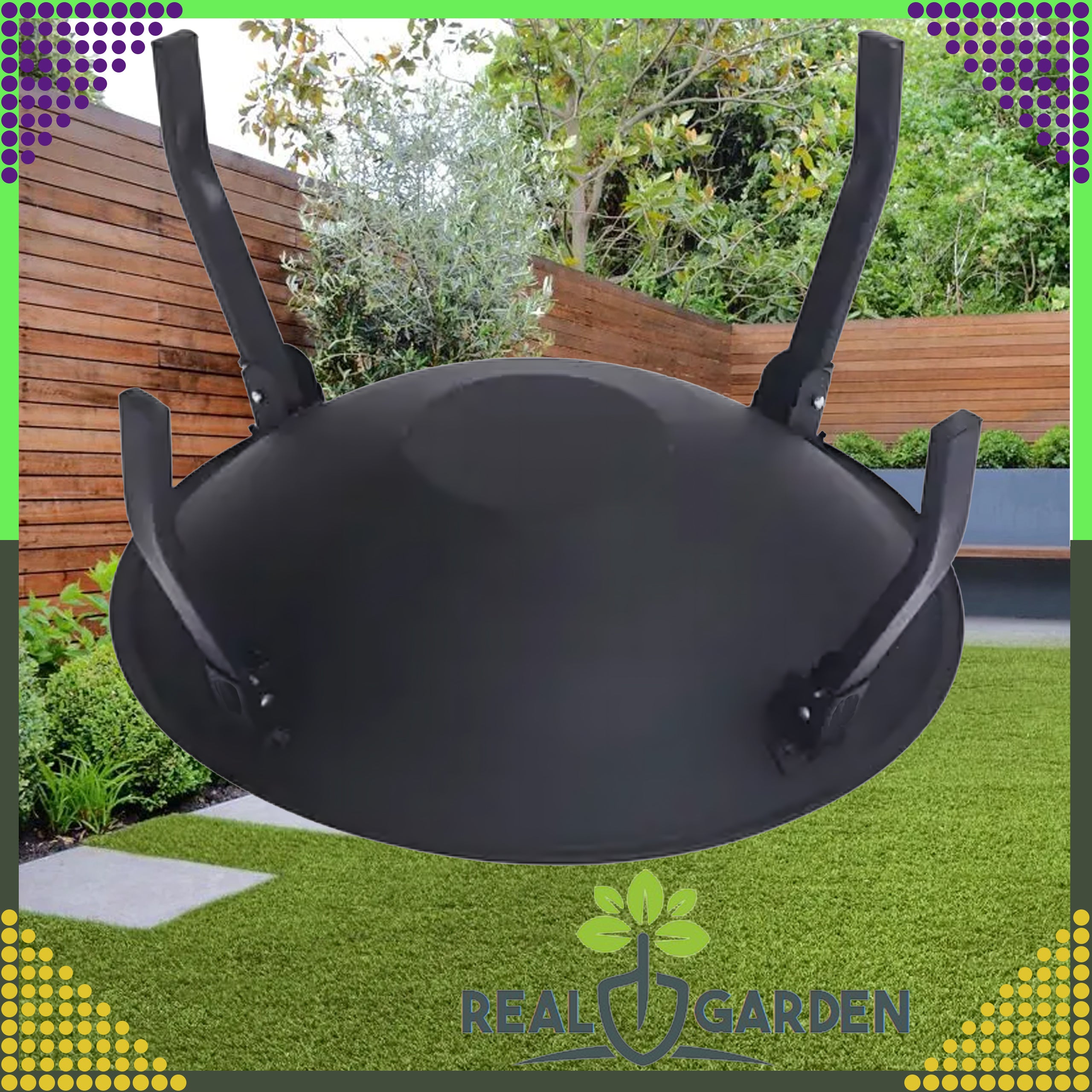 Garden Fire Pit Brilla Steel Black Large 55 cm