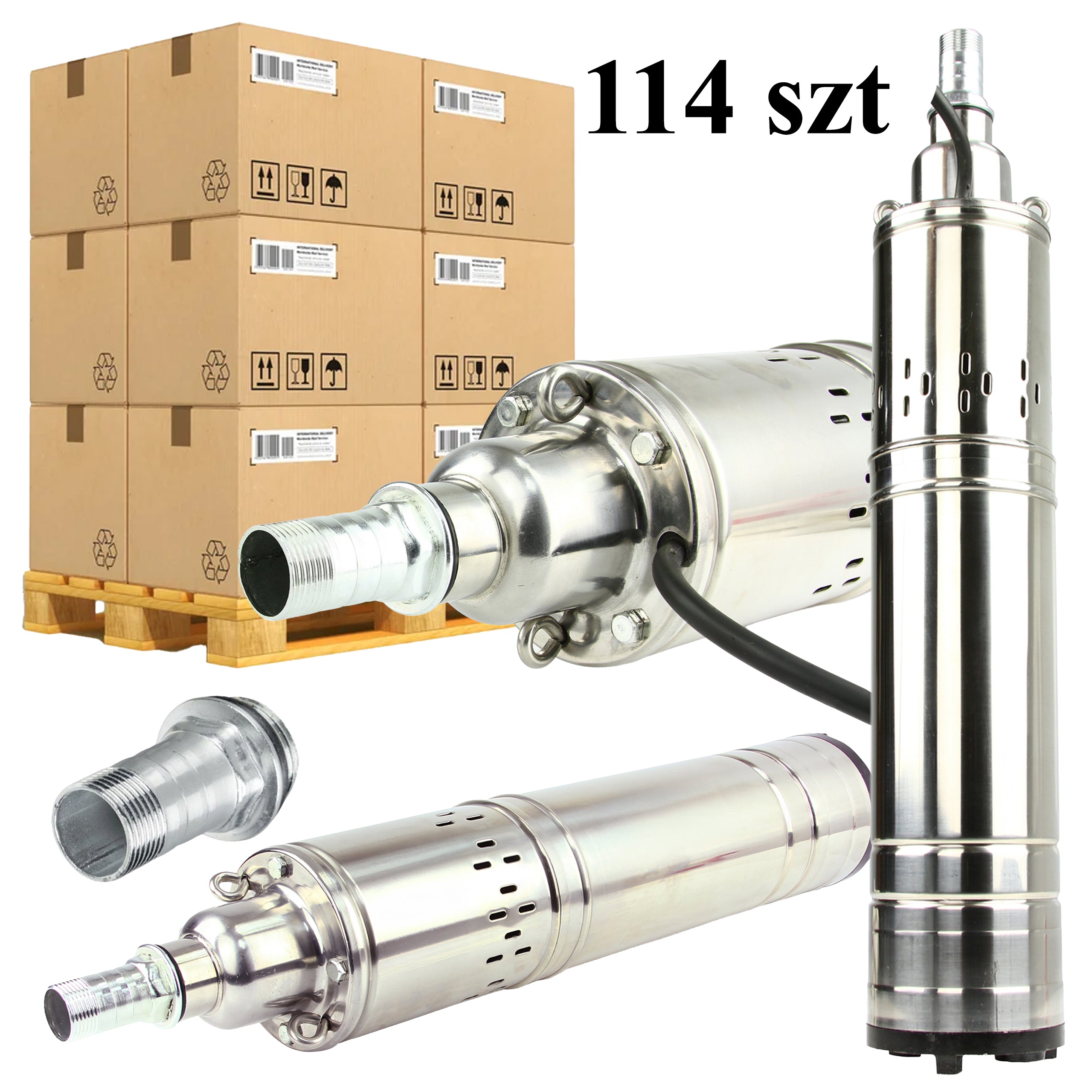 110x Sukeldatav kruvipump kaevudele ja tiikidele 1500W 2 m³/h tõhus